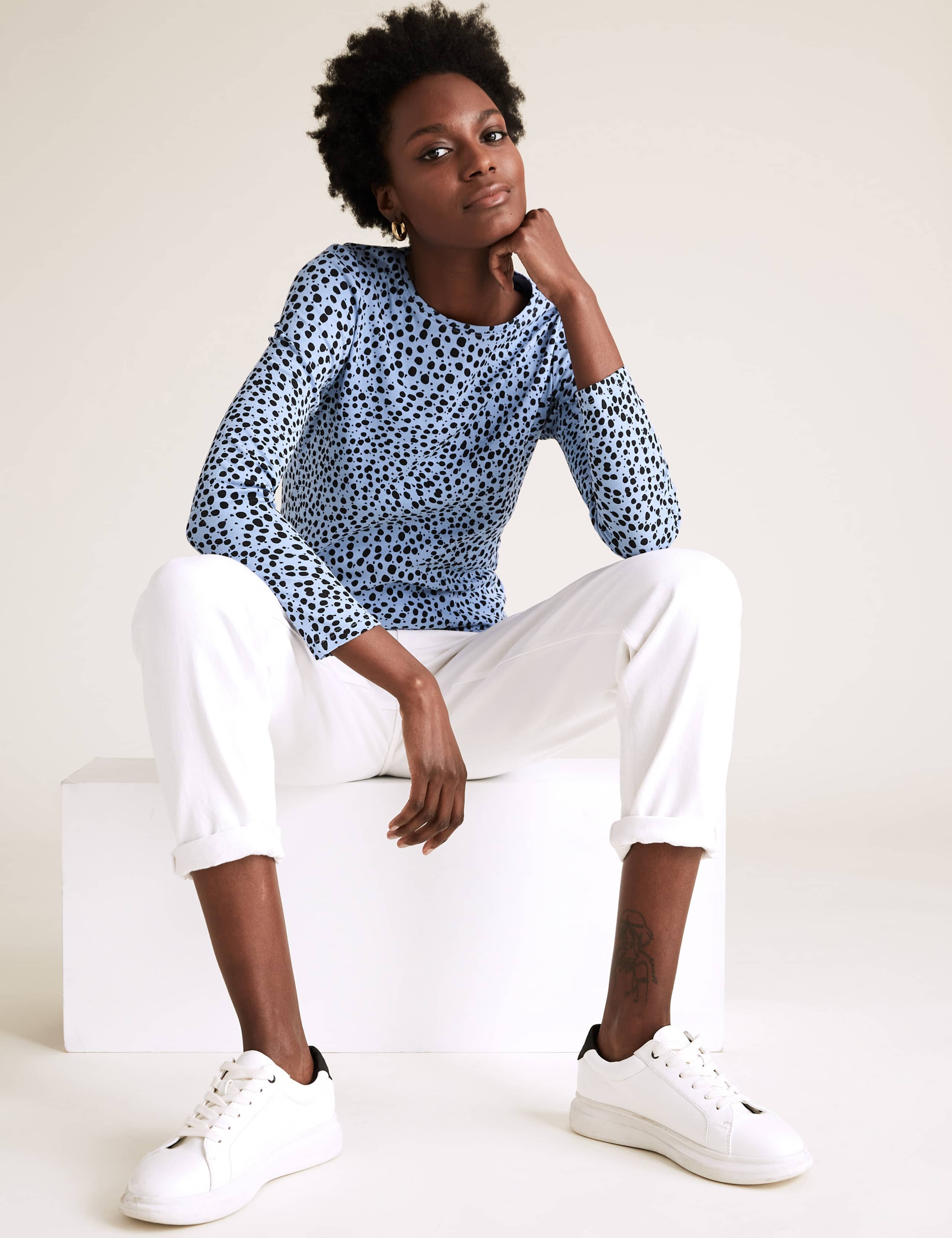 Pure Cotton Animal Print Regular Fit Top 1 of 4