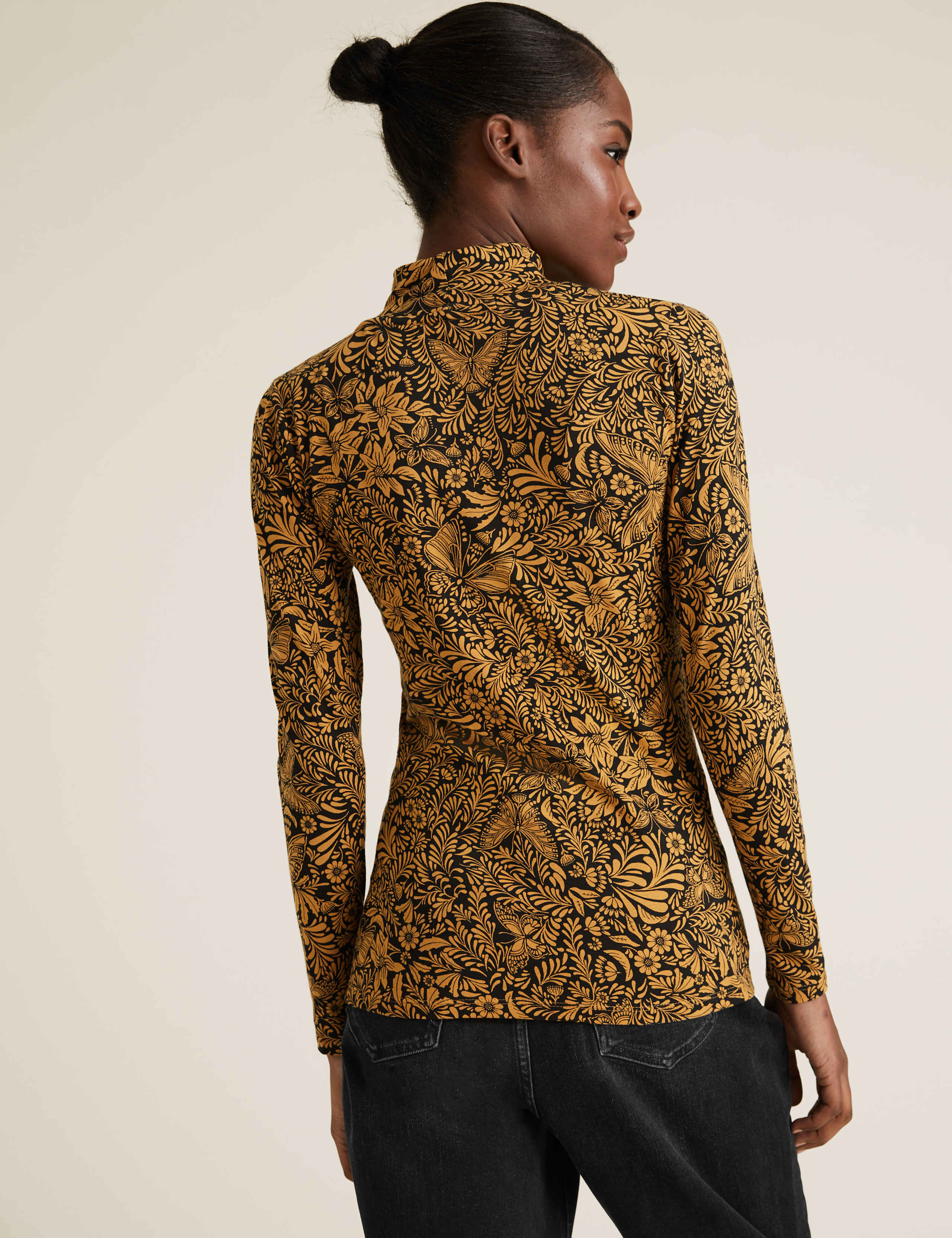 Cotton Butterfly Funnel Neck Fitted Top 4 of 6
