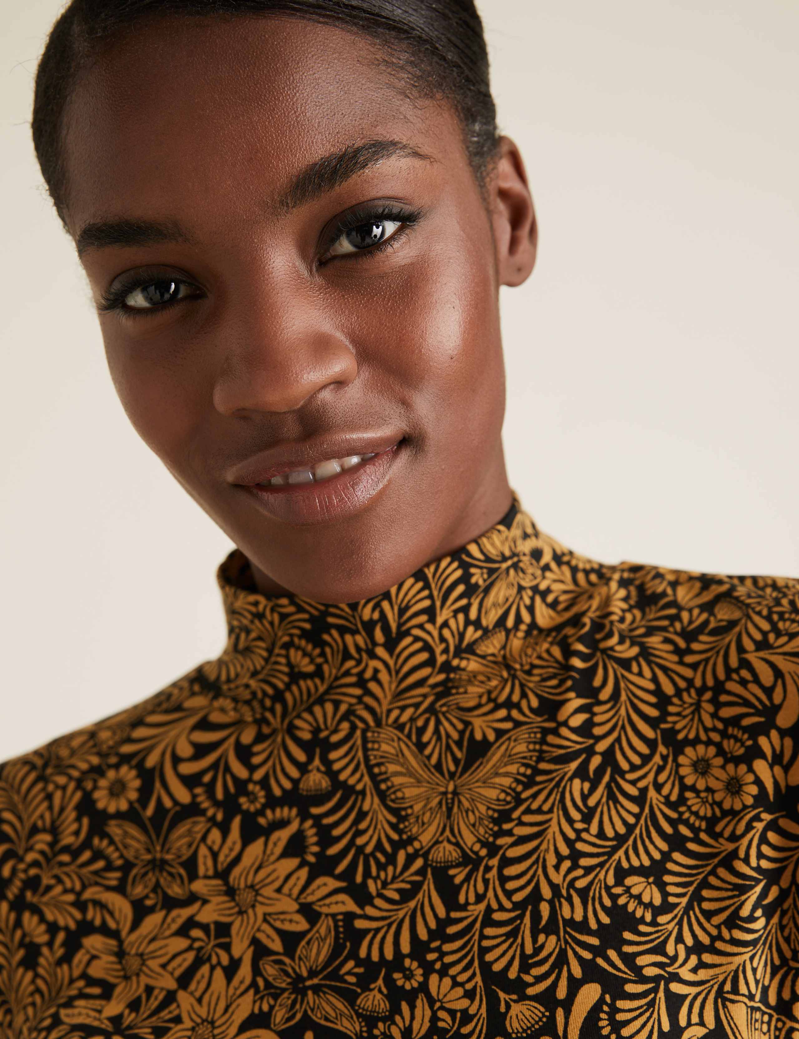 Cotton Butterfly Funnel Neck Fitted Top 5 of 6