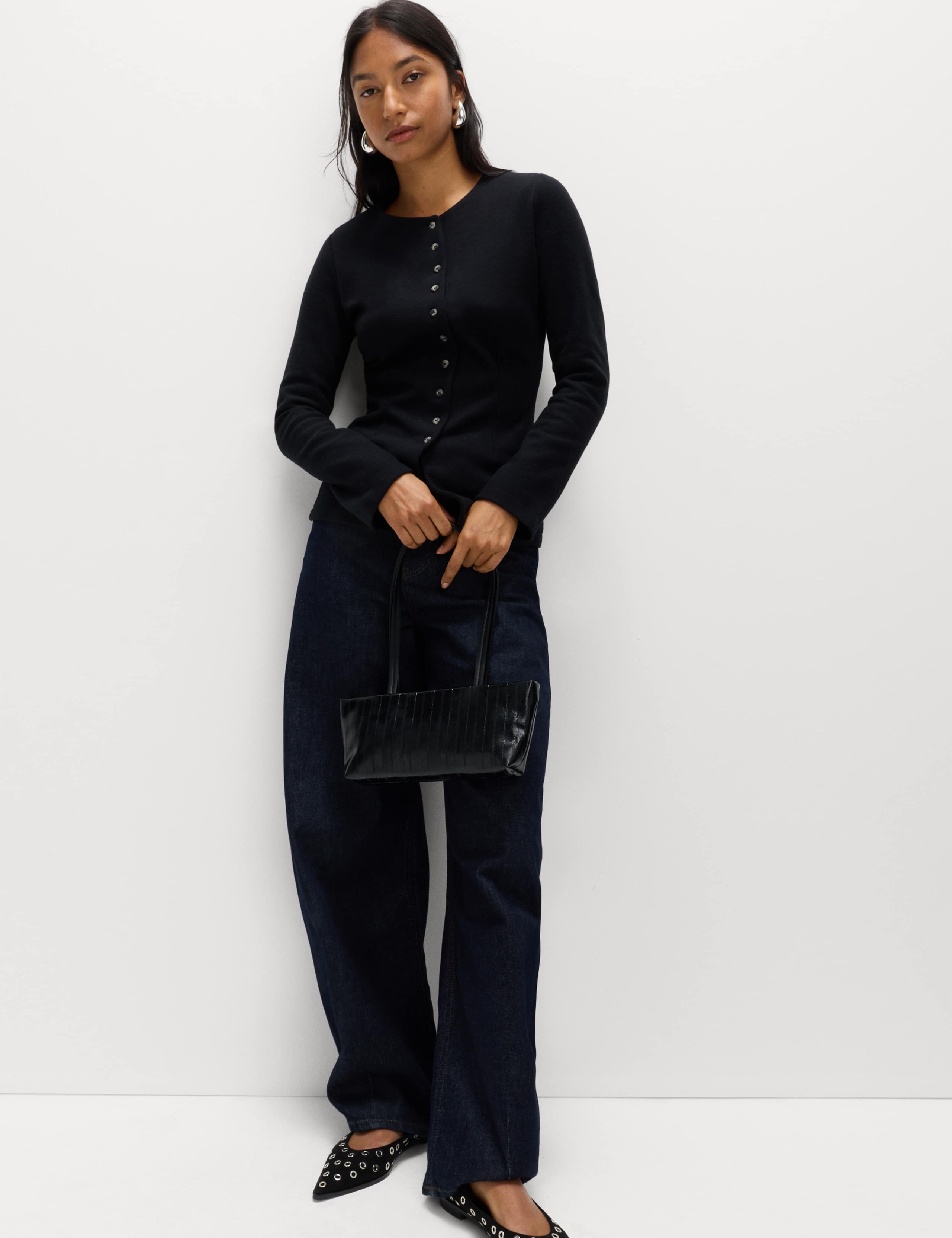 Cosy Crew Neck Slim Fit Cardigan 3 of 5