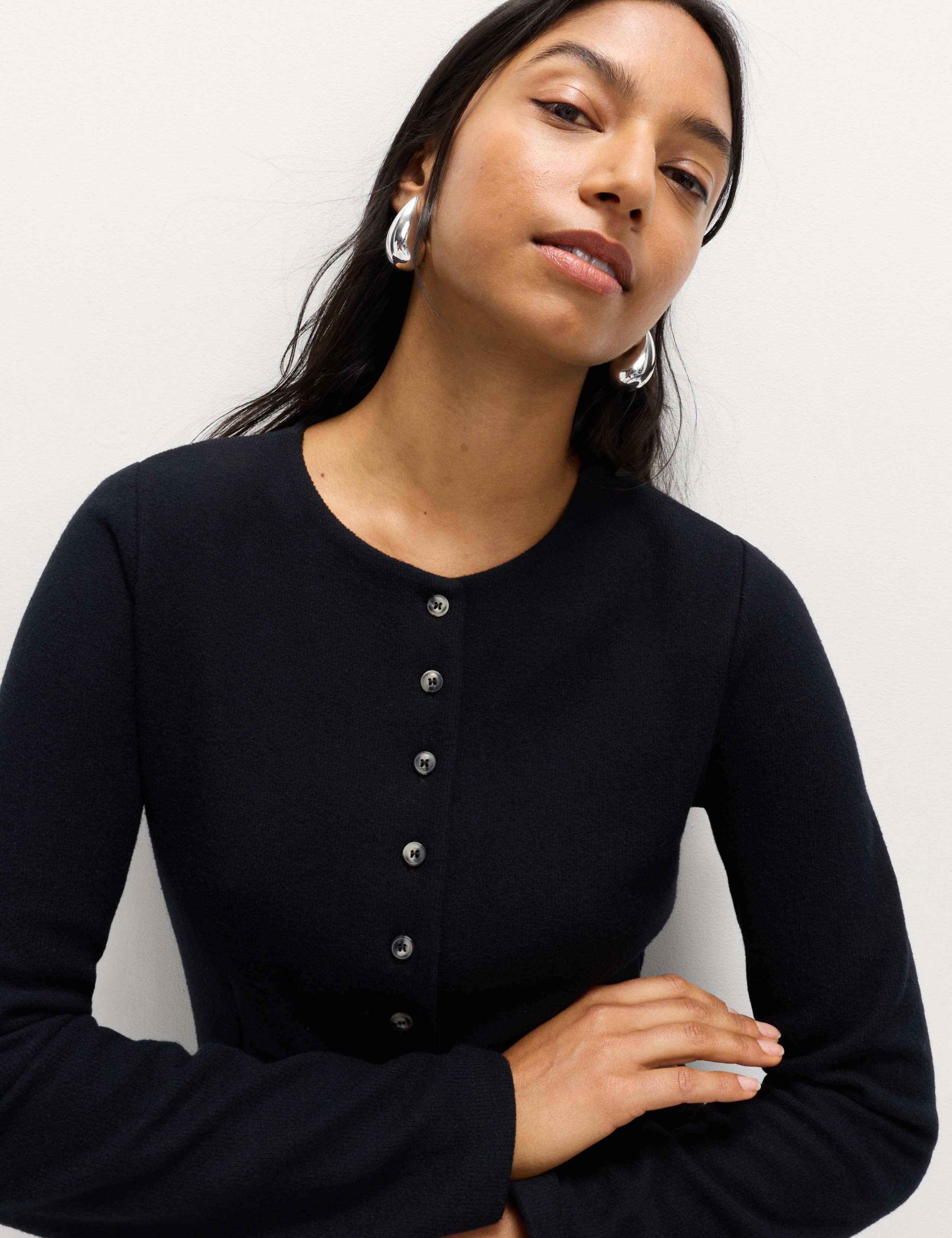 Cosy Crew Neck Slim Fit Cardigan 4 of 5