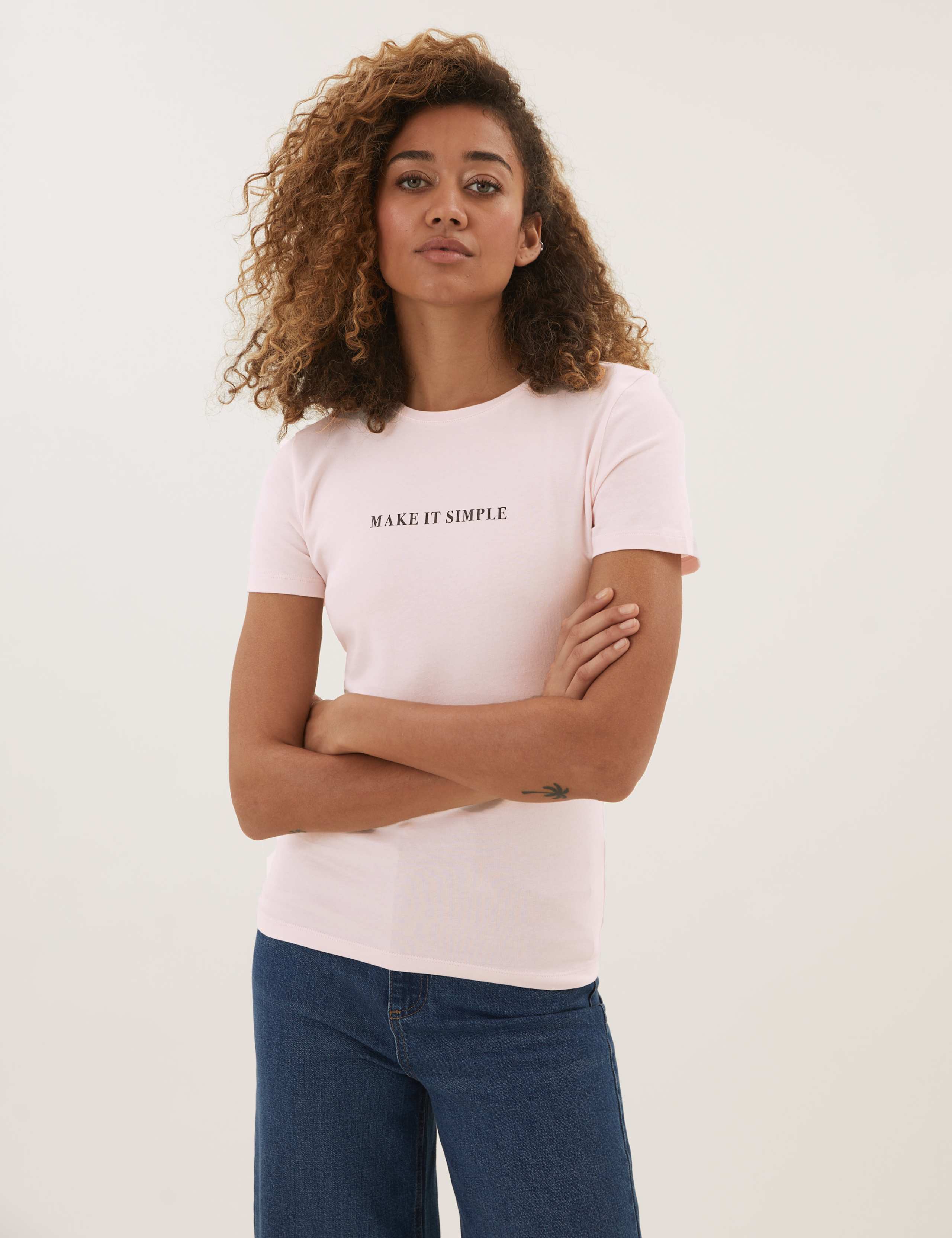 Cotton Slogan Fitted T-Shirt 1 of 4