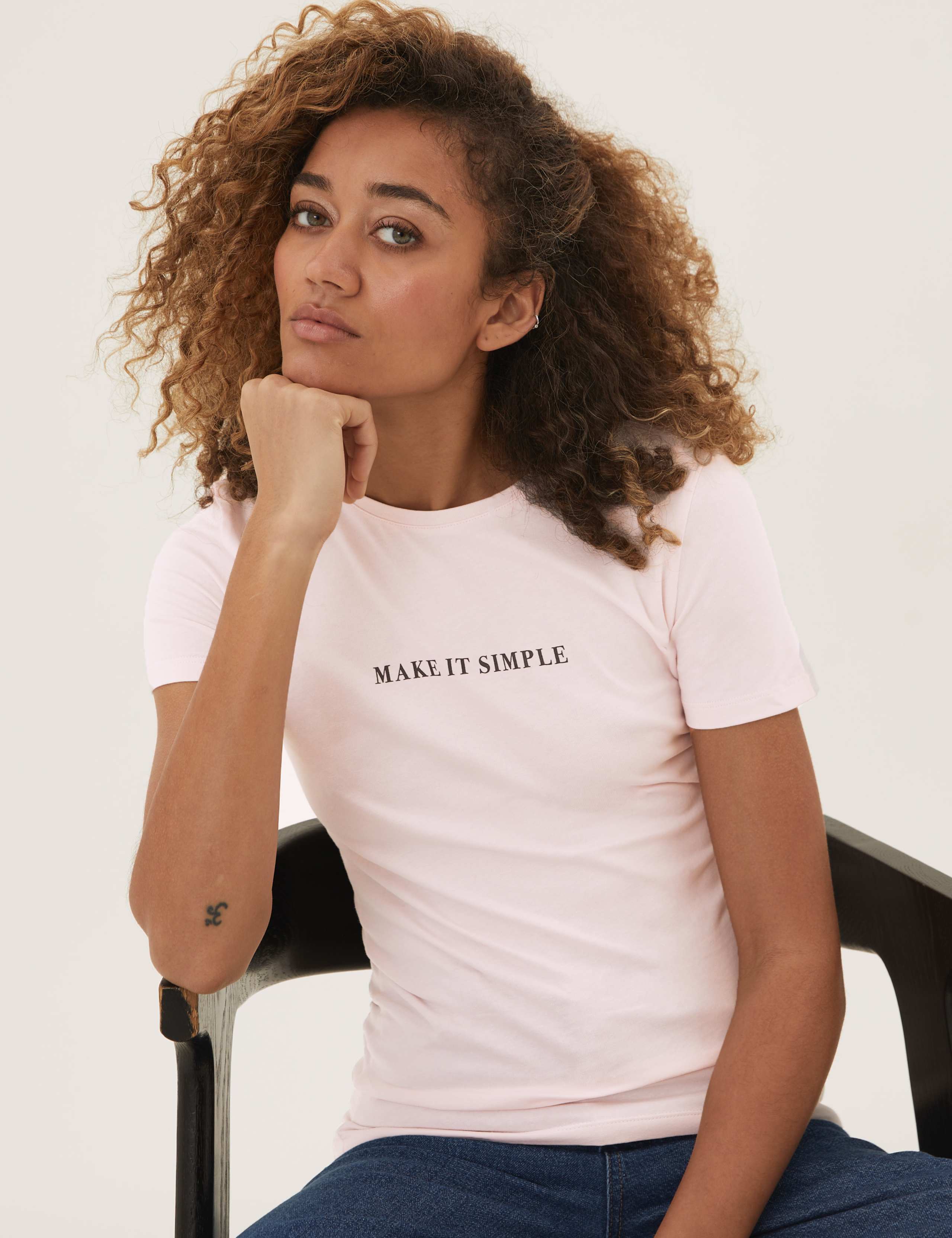 Cotton Slogan Fitted T-Shirt 4 of 4