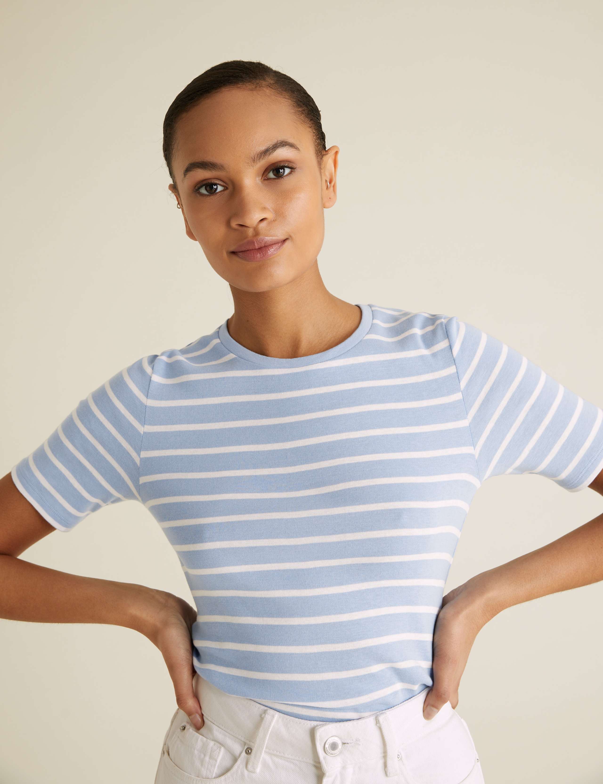 Pure Cotton Striped Regular Fit T-Shirt 4 of 5