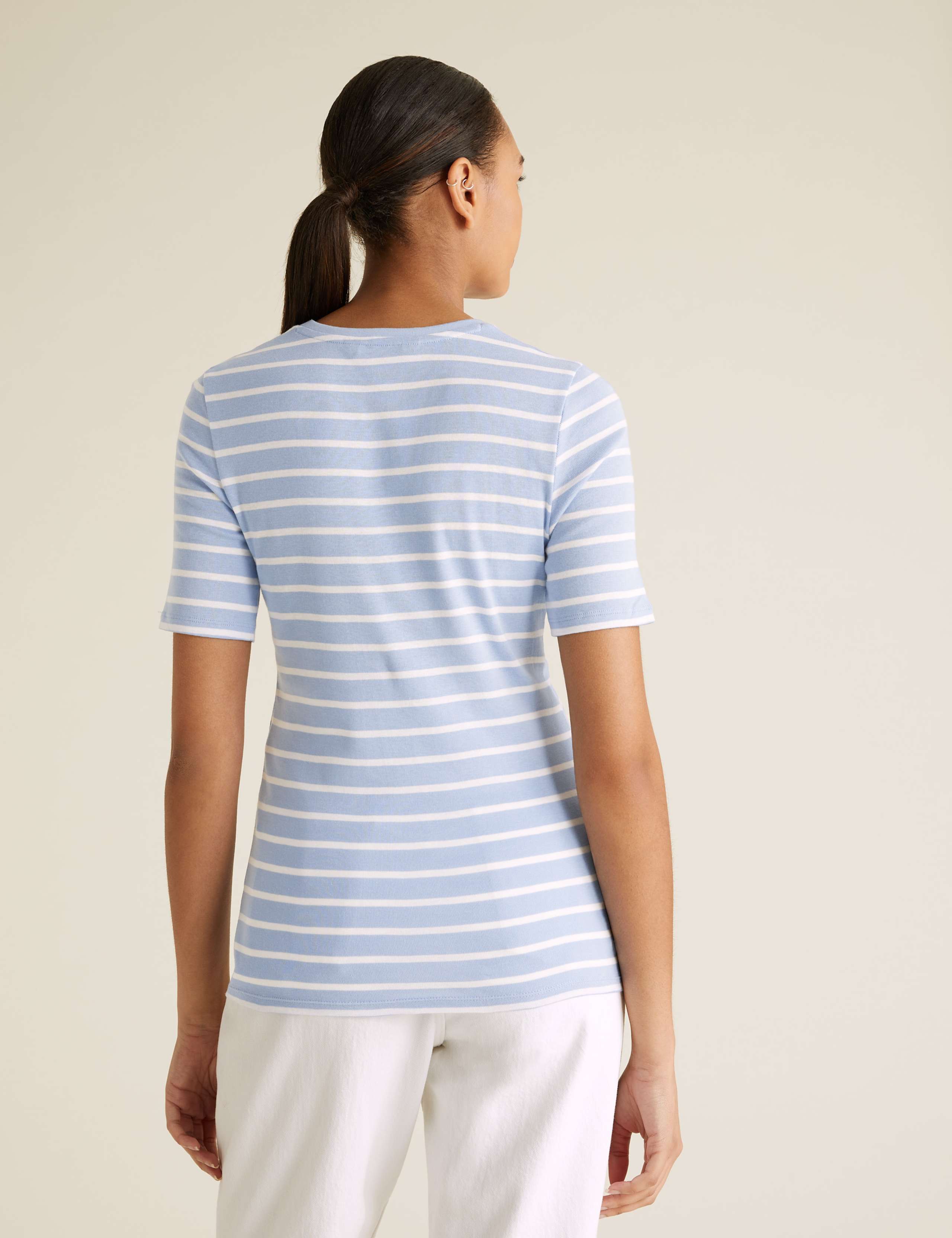 Pure Cotton Striped Regular Fit T-Shirt 5 of 5