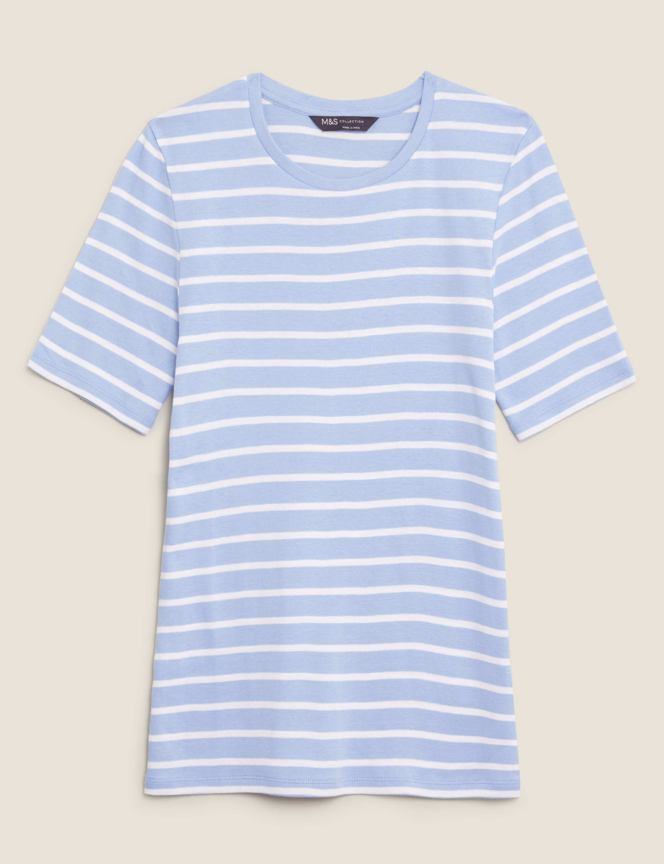 Pure Cotton Striped Regular Fit T-Shirt 2 of 5