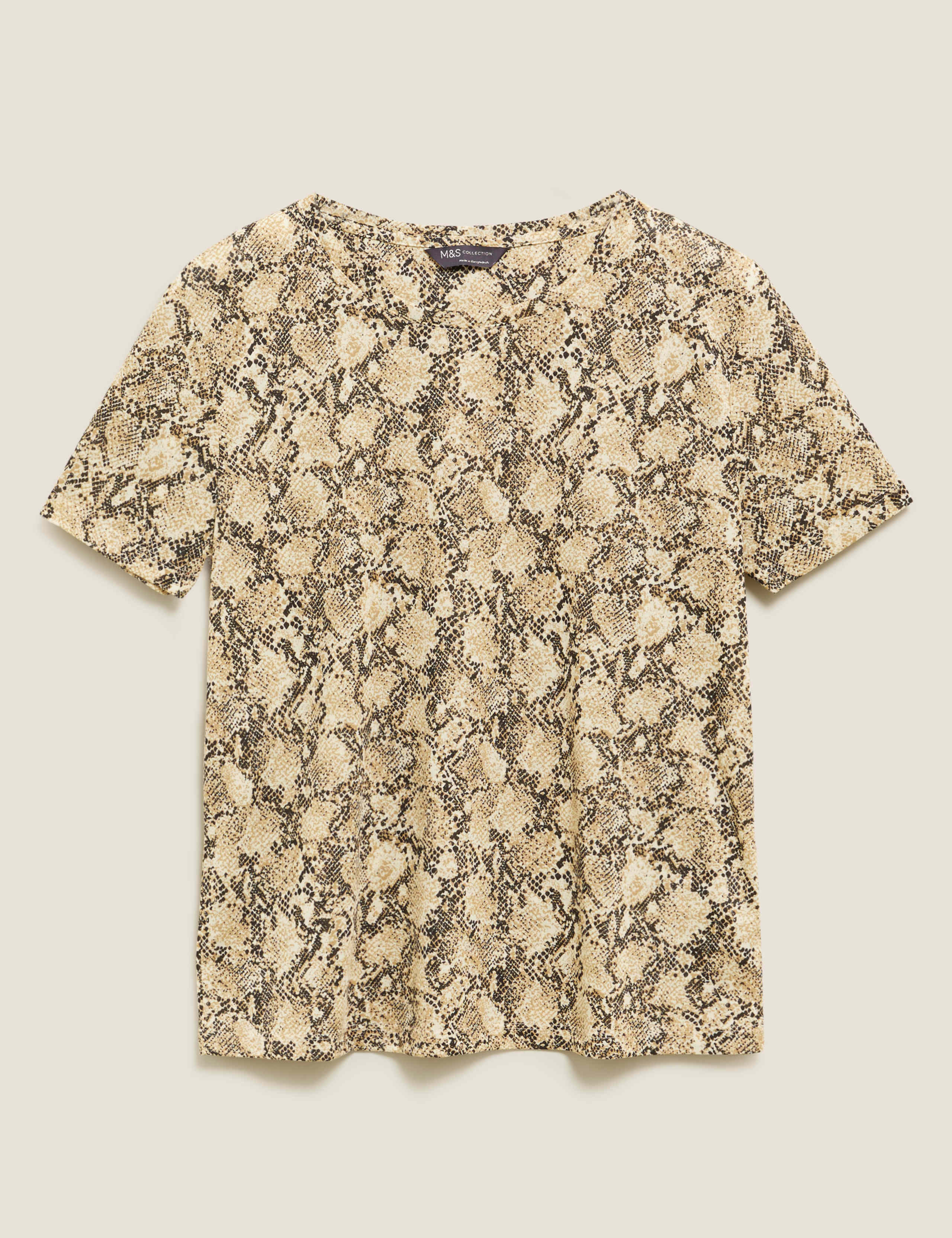 Animal Print Crew Neck Relaxed T-Shirt 2 of 4