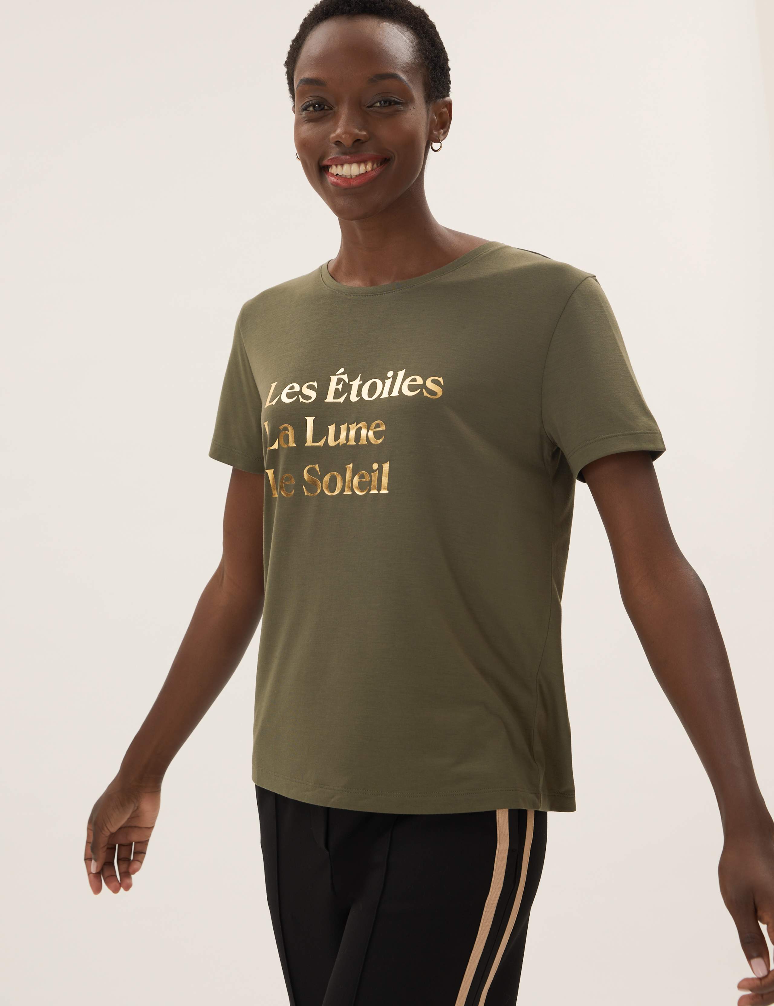 Slogan Crew Neck Relaxed T-Shirt 6 of 6