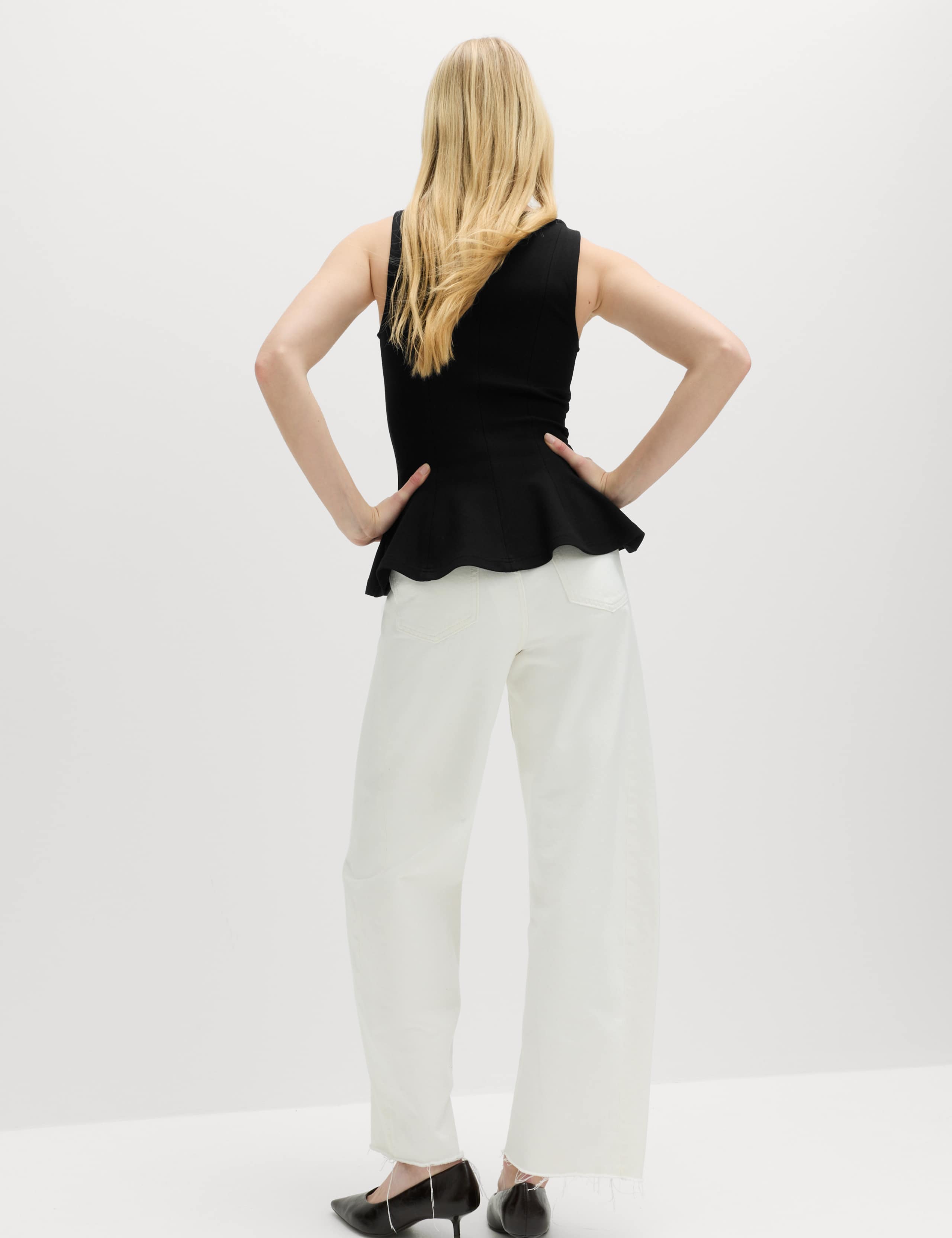 Slash Neck Sleeveless Peplum Top 5 of 6