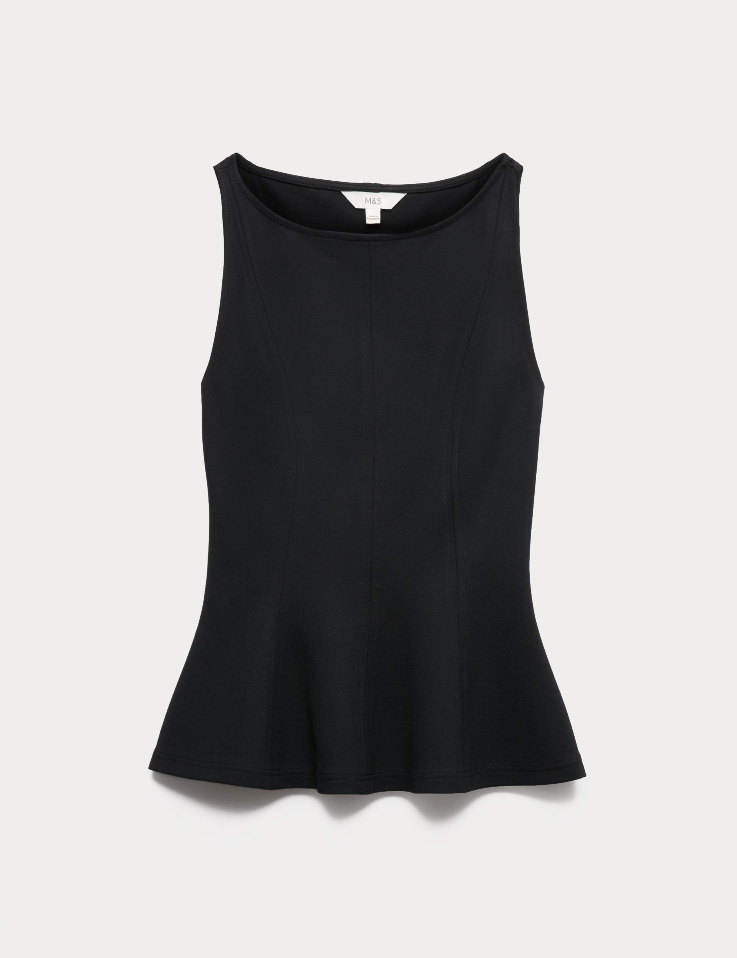 Slash Neck Sleeveless Peplum Top 1 of 1