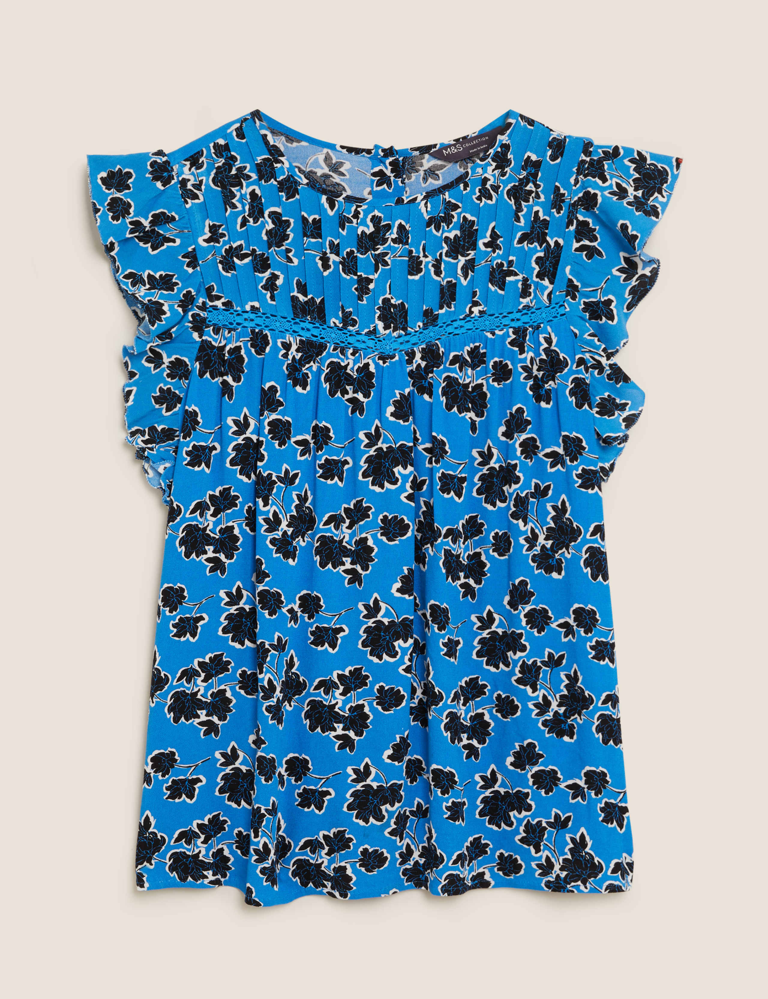 Leaf Print Relaxed Angel Sleeve Top 2 of 5