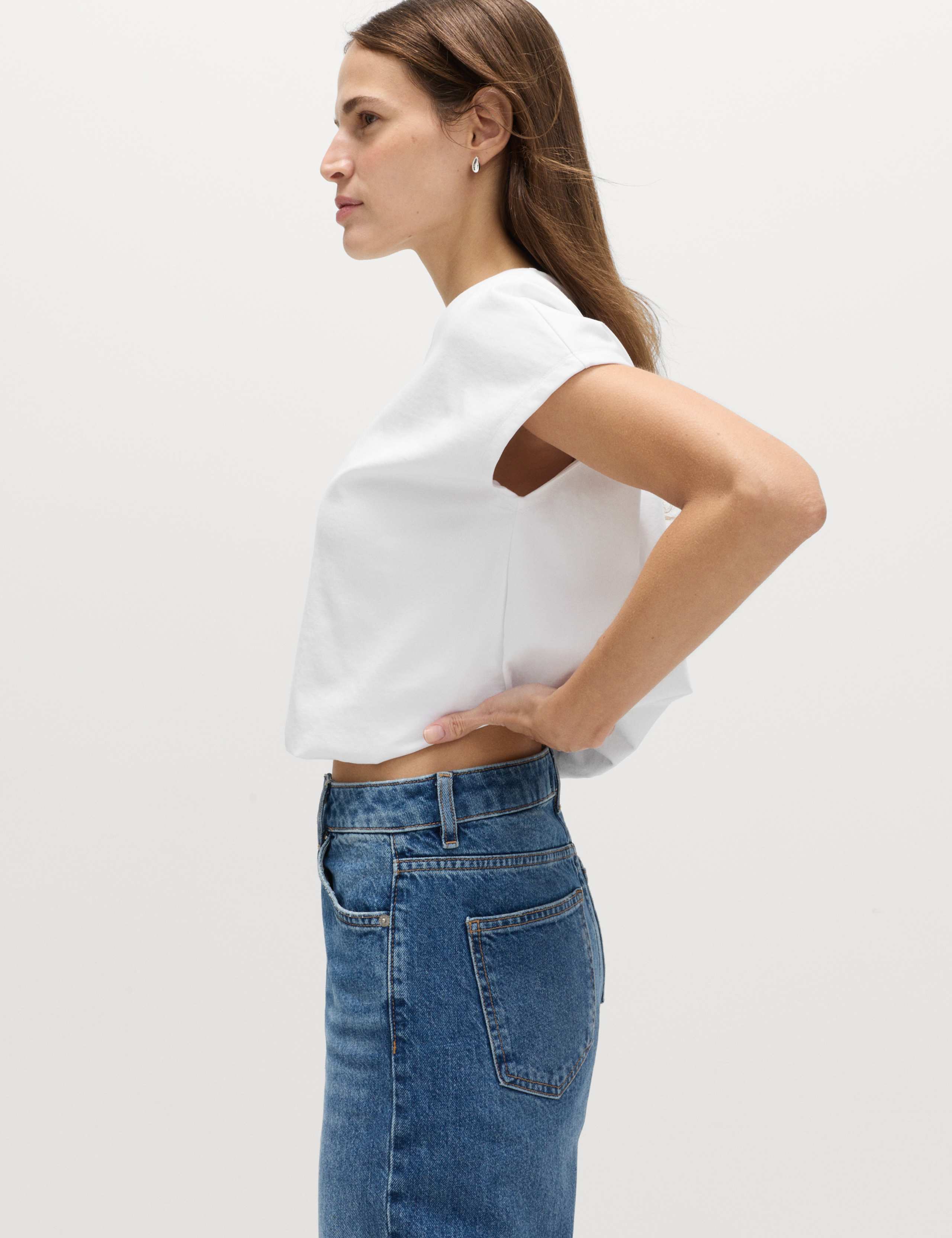Cotton Rich Bubble Hem T-Shirt 3 of 5