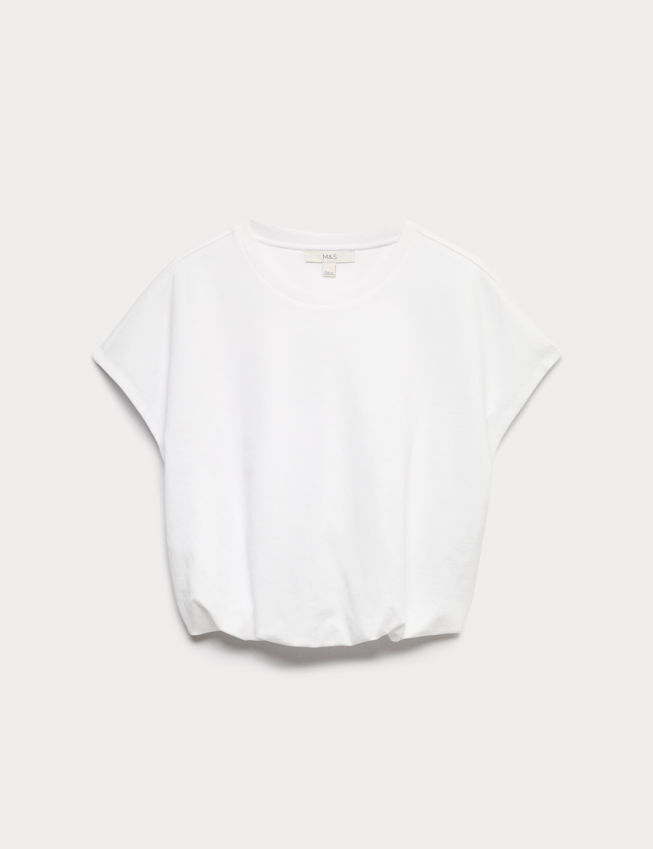 Cotton Rich Bubble Hem T-Shirt 2 of 5