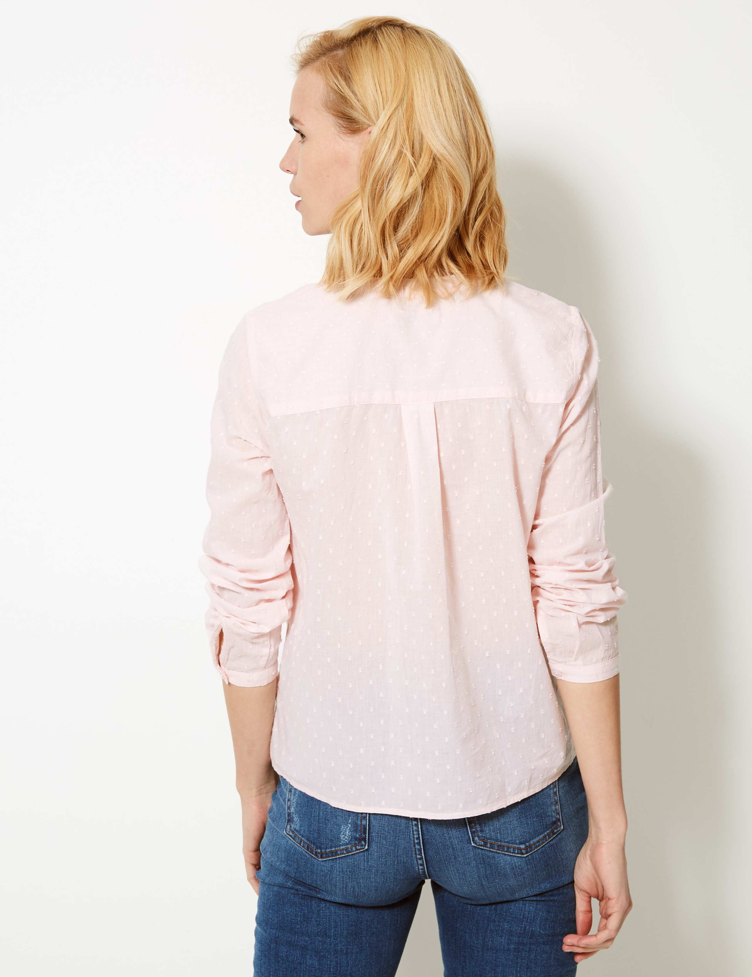 Pure Cotton Textured Blouse 4 of 4