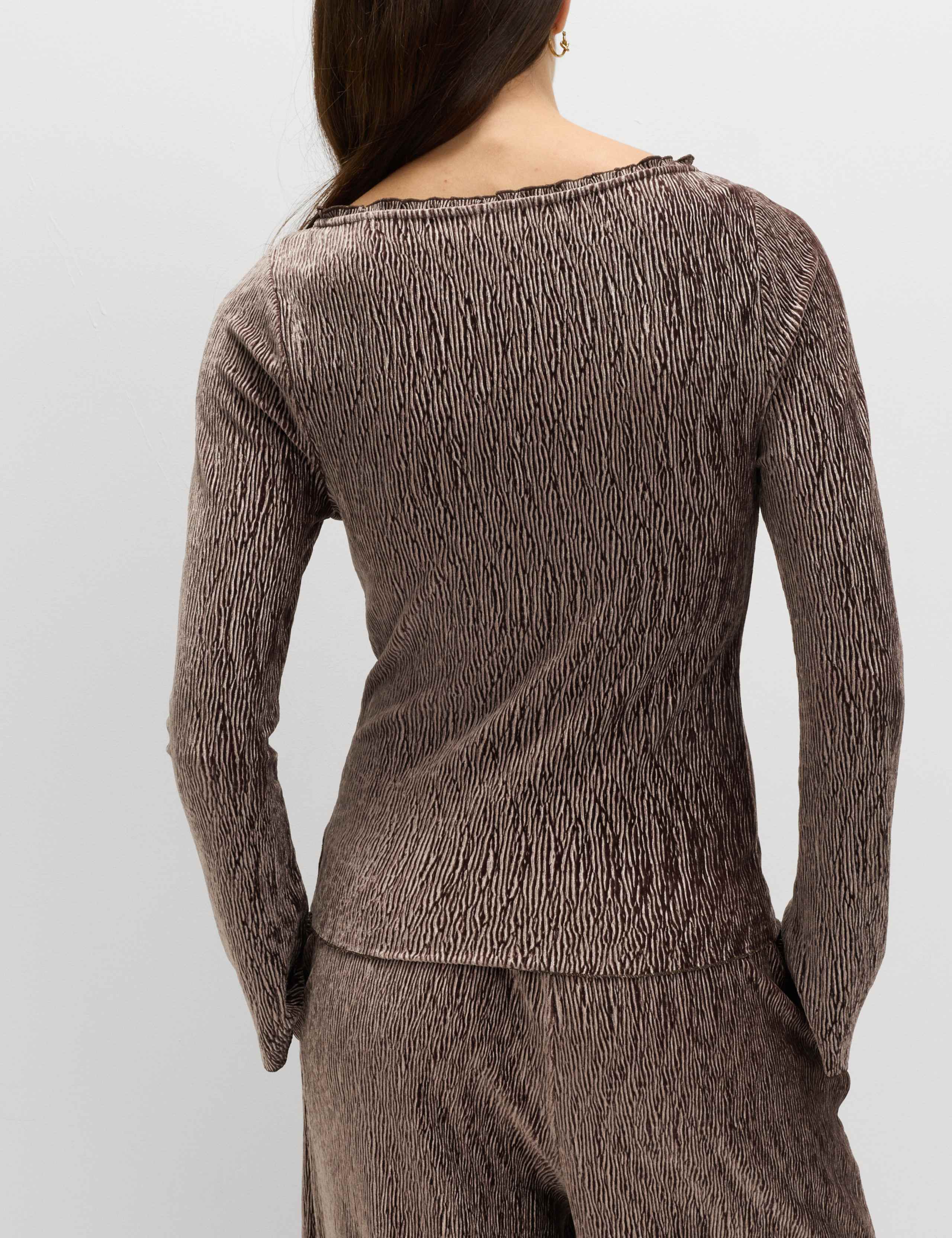 Velvet Smocked Long Sleeve Top 5 of 5