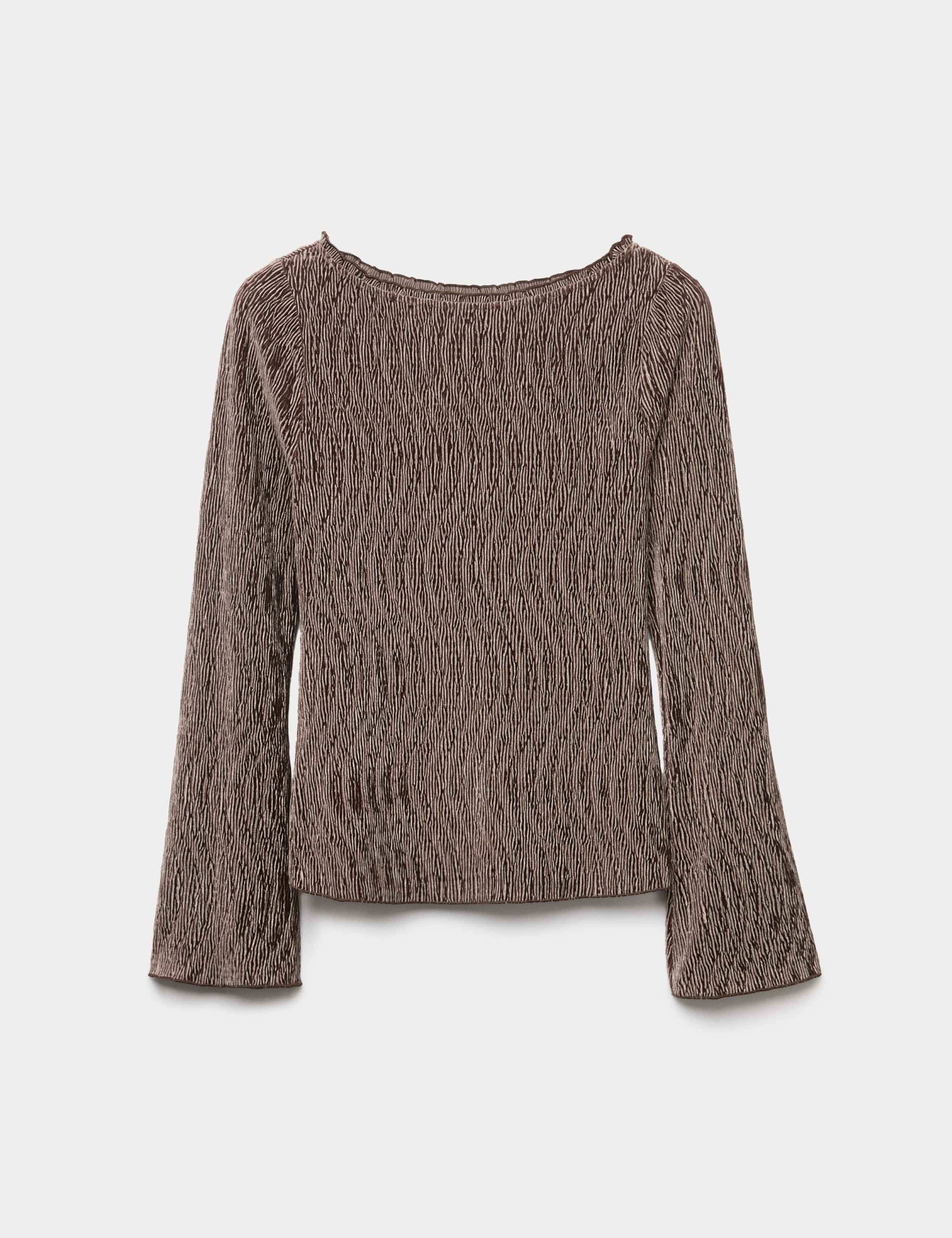 Velvet Smocked Long Sleeve Top 2 of 5