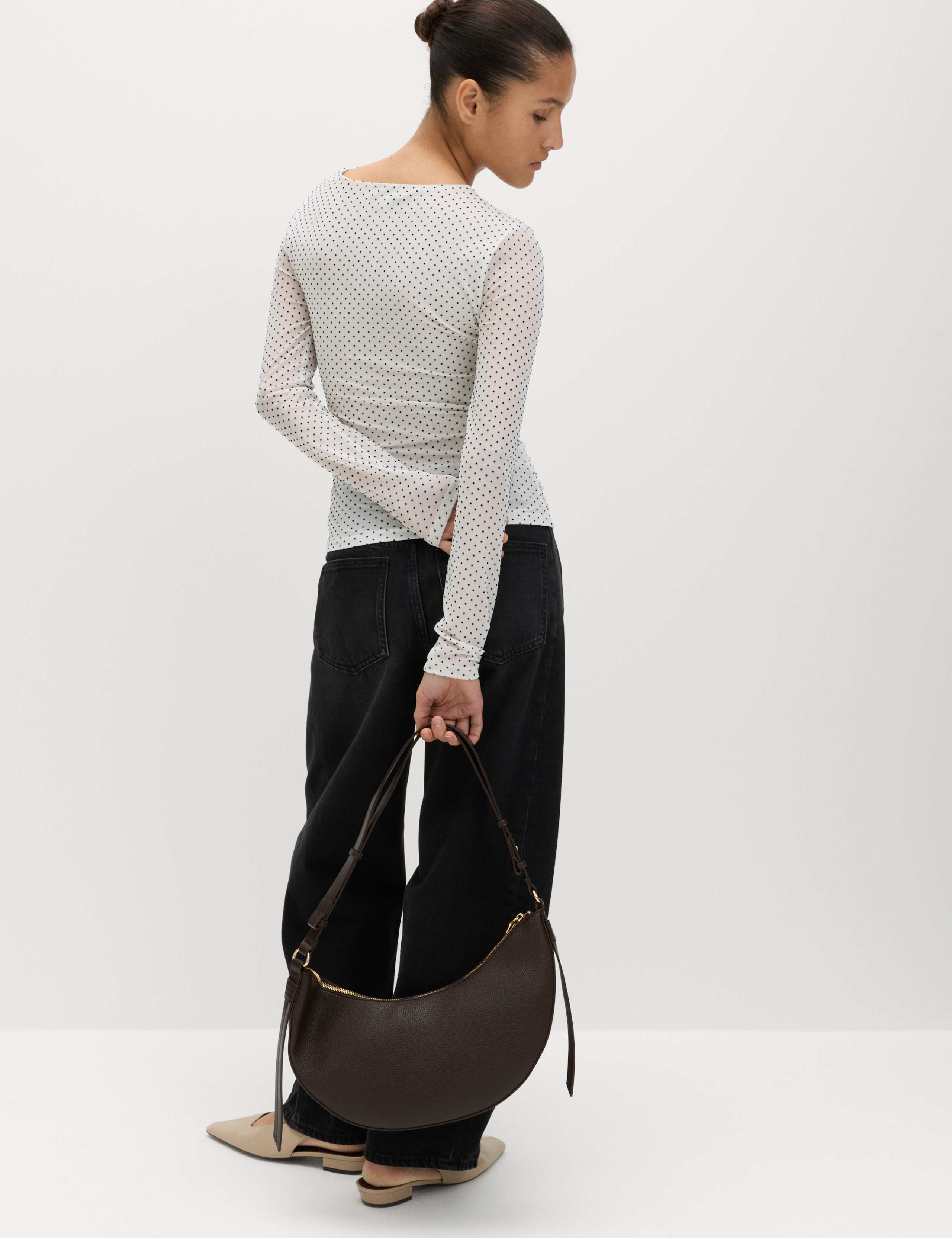 Mesh Polka Dot Wrap Top 3 of 5