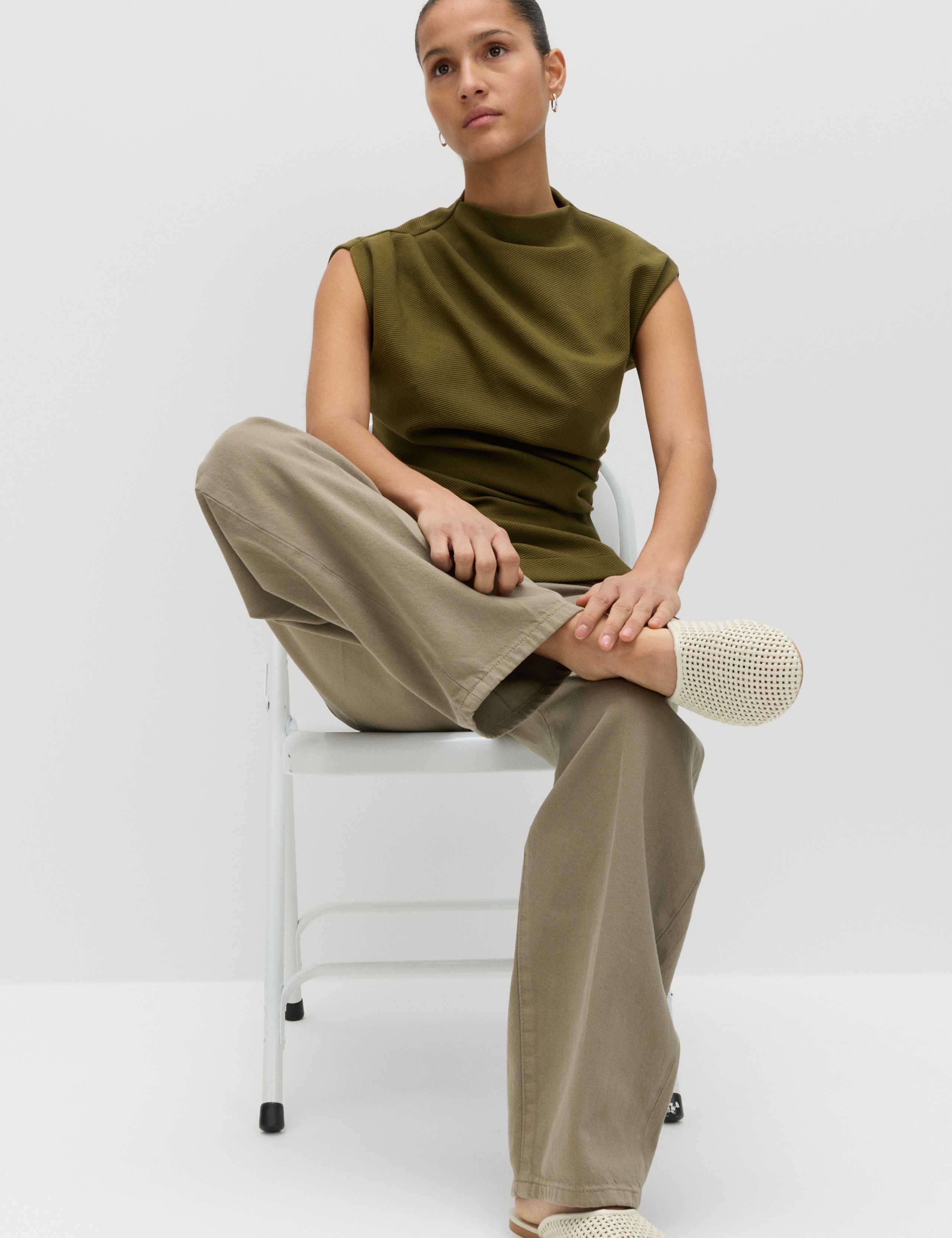 Cotton Rich Drape Sleeveless Top 1 of 6