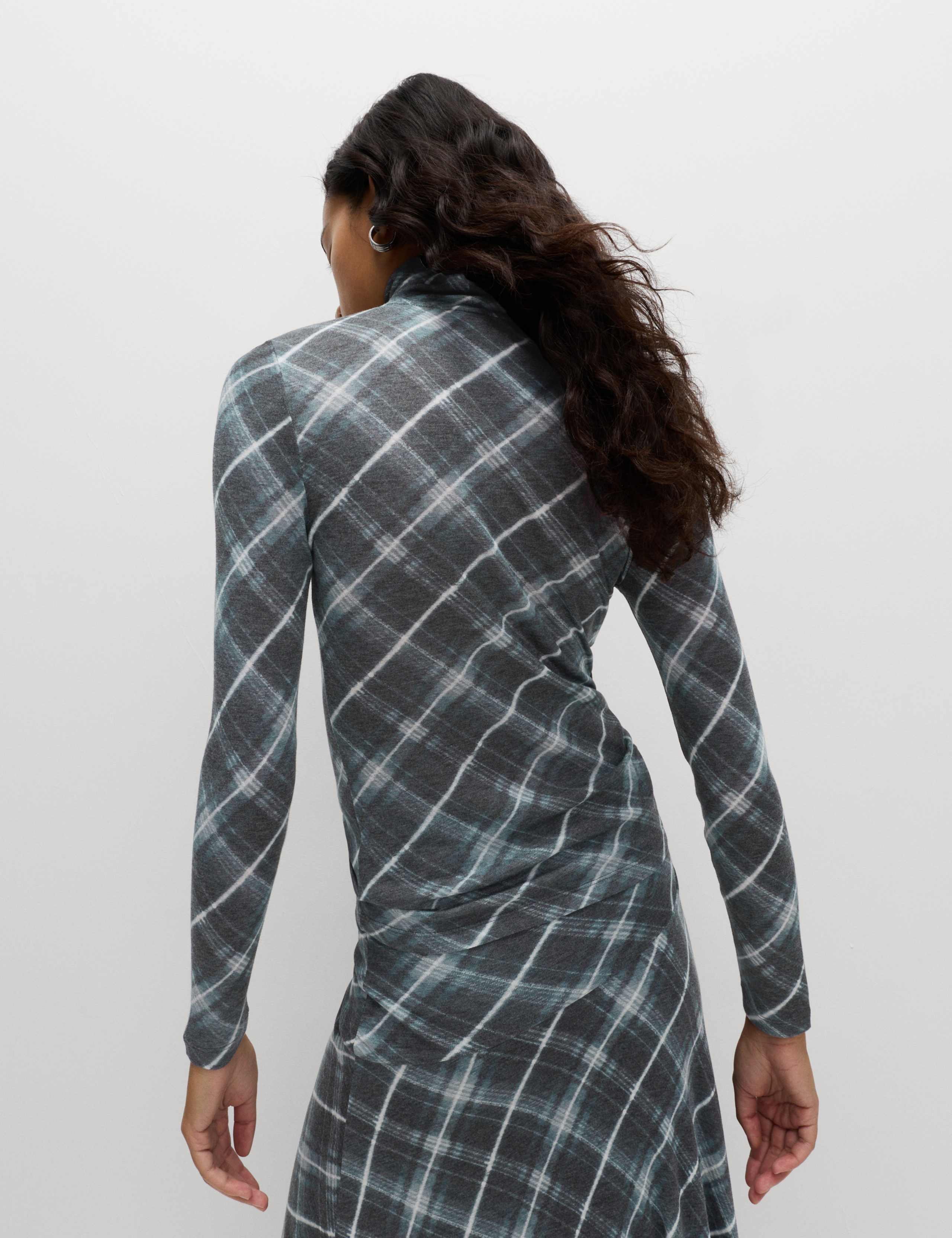 Funnel Neck Long Sleeve Slim Fit Top with Wool 6 of 6