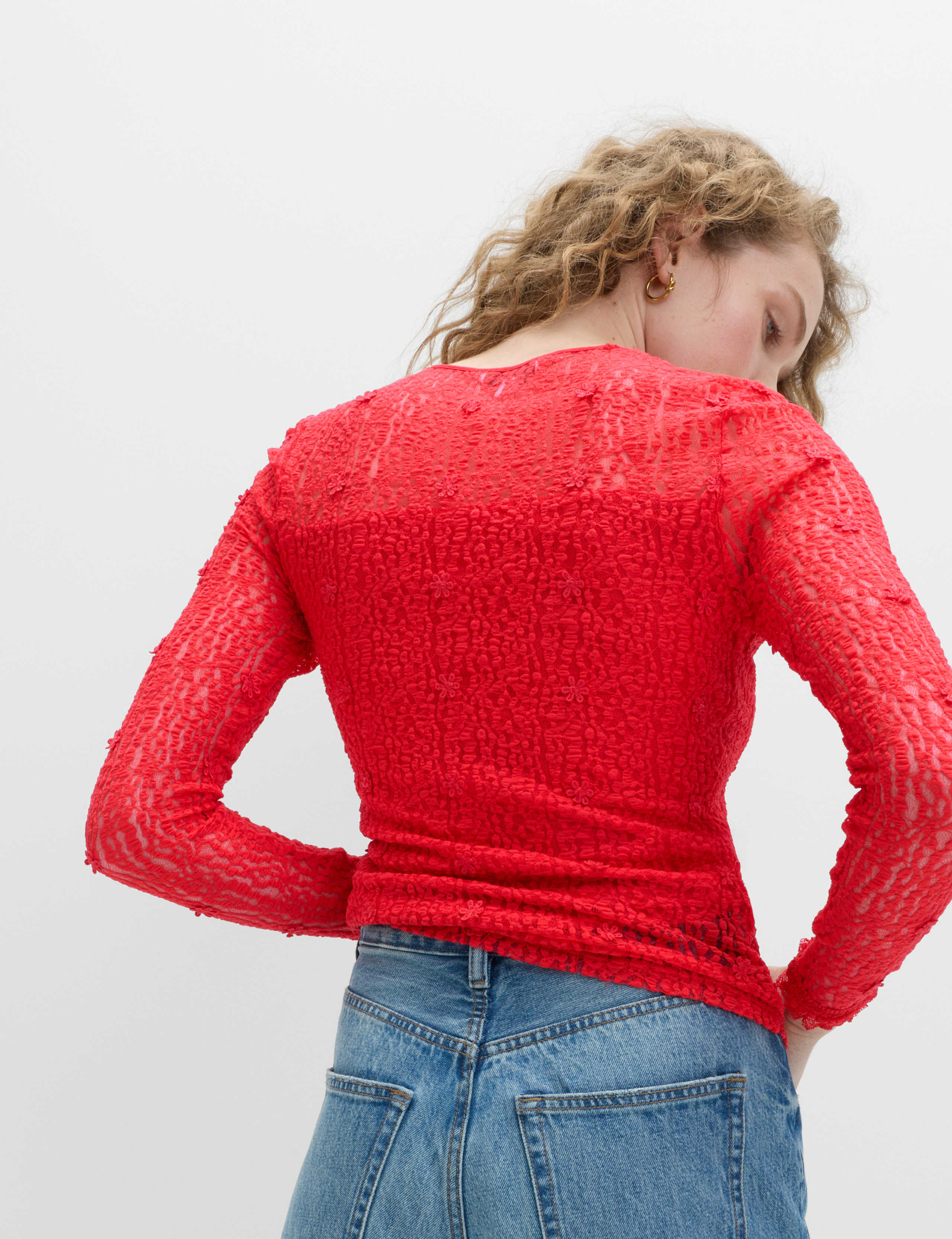 Lace Tie Neck Top 4 of 4