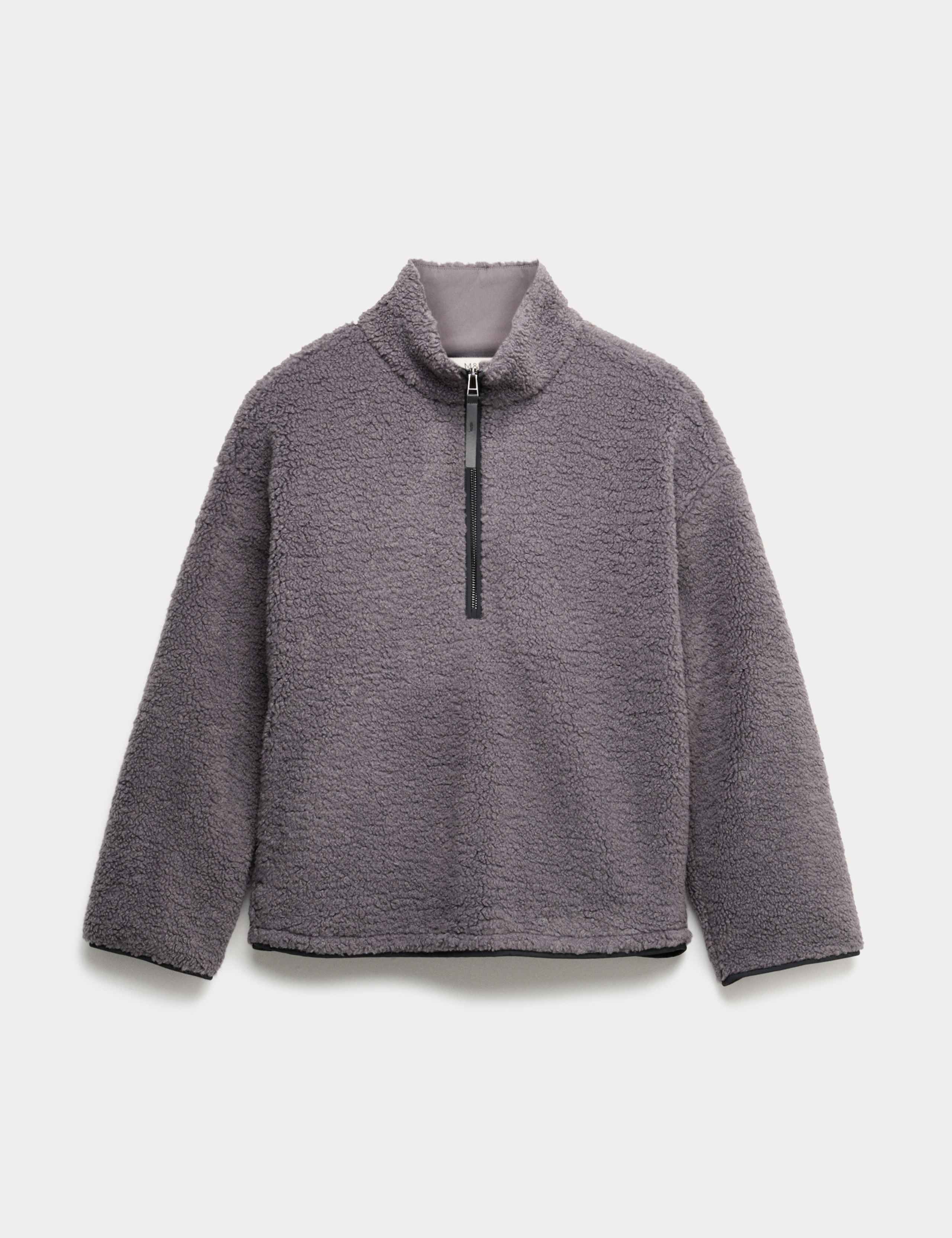 Borg Funnel Neck Half Zip Sweatshirt 2 of 6
