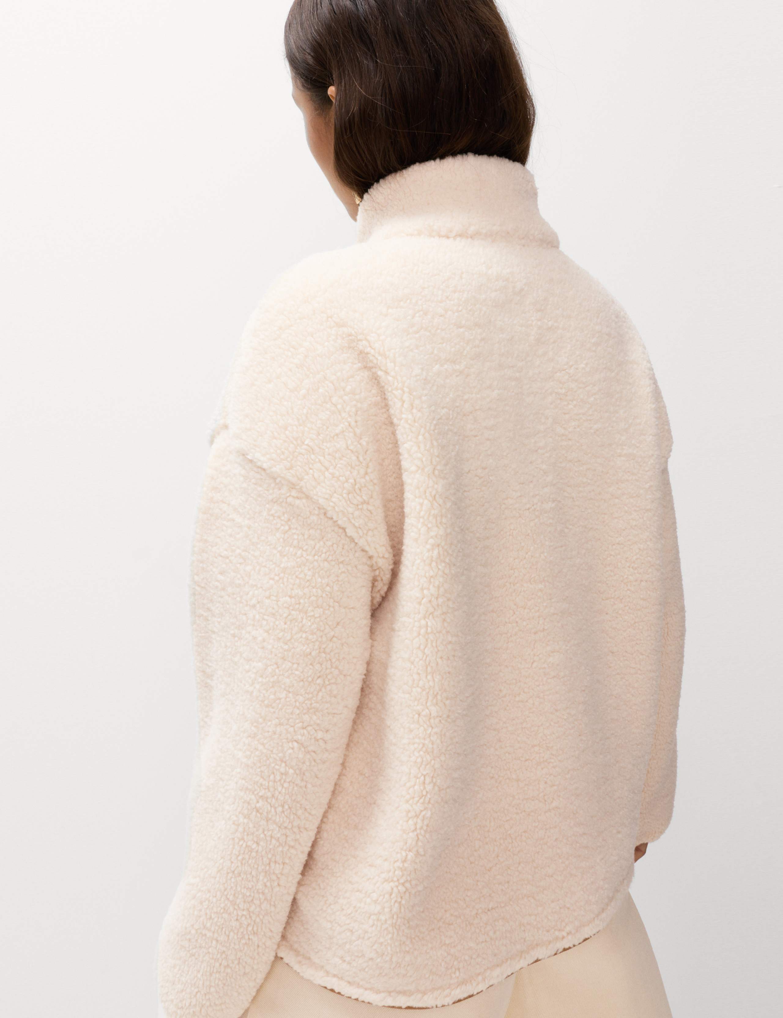 Borg Funnel Neck Half Zip Sweatshirt 5 of 7