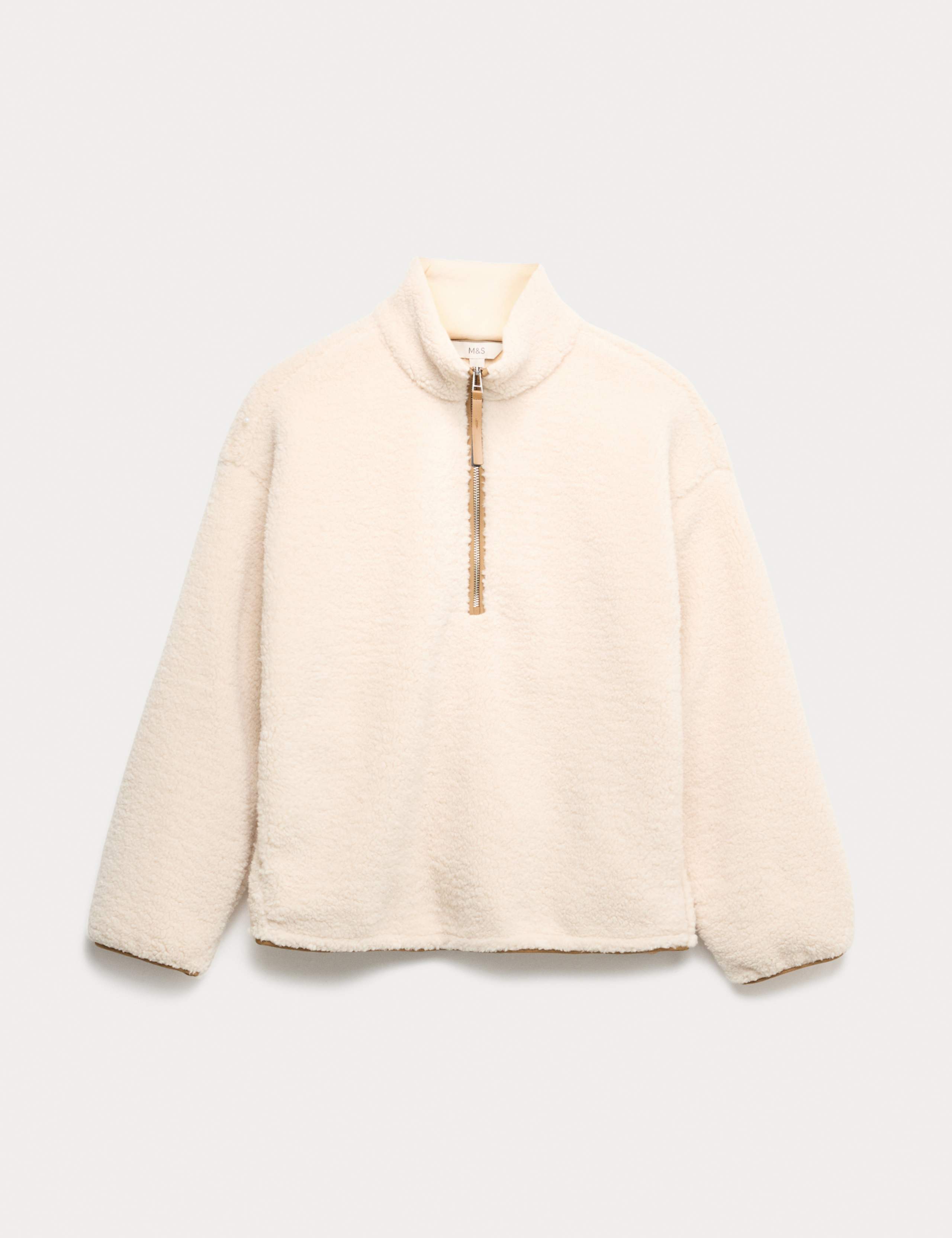Borg Funnel Neck Half Zip Sweatshirt 2 of 7