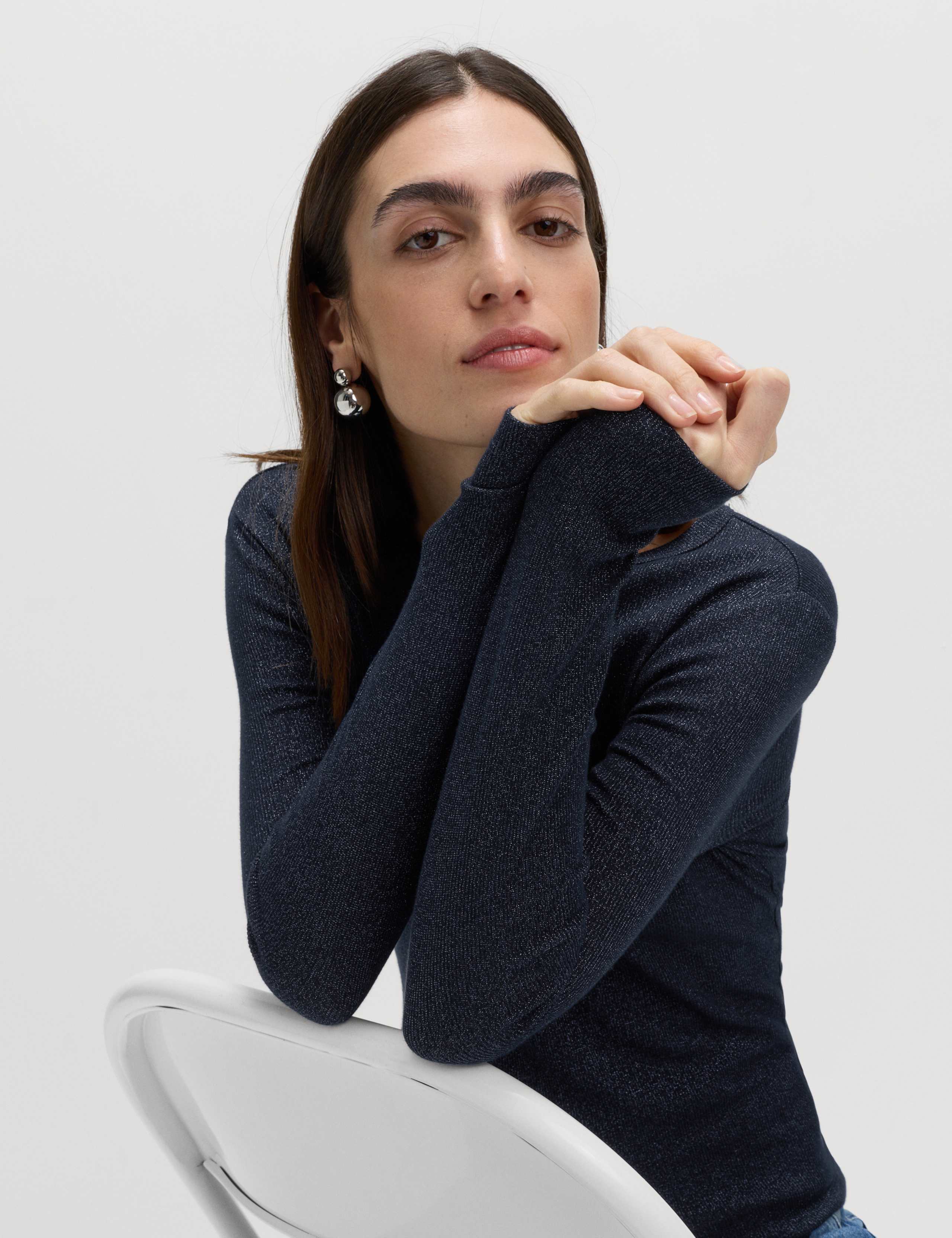 Cotton Rich Sparkly Ribbed Top 3 of 5