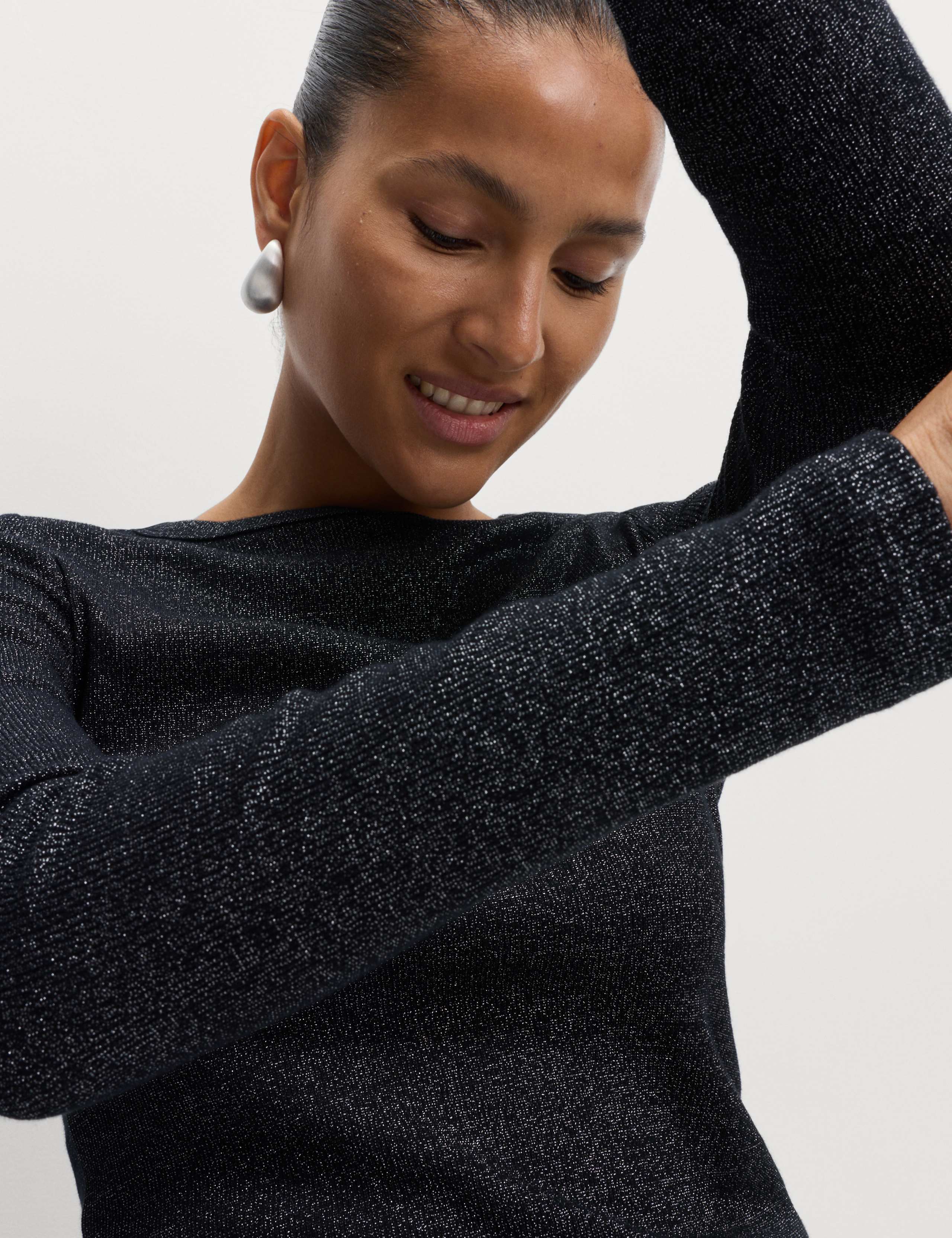 Cotton Rich Sparkly Ribbed Top 4 of 5