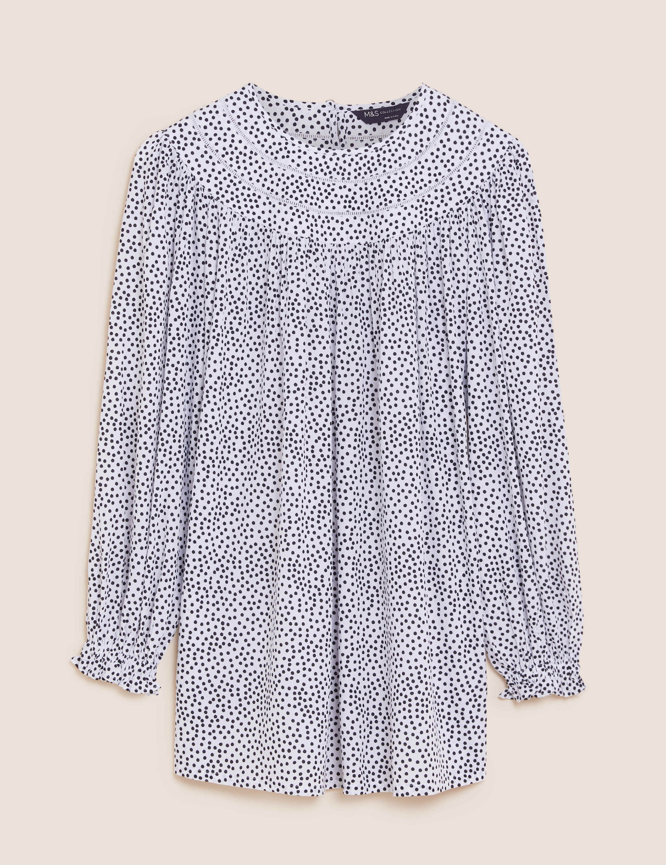 Polka Dot Regular Fit Long Sleeve Blouse 1 of 1