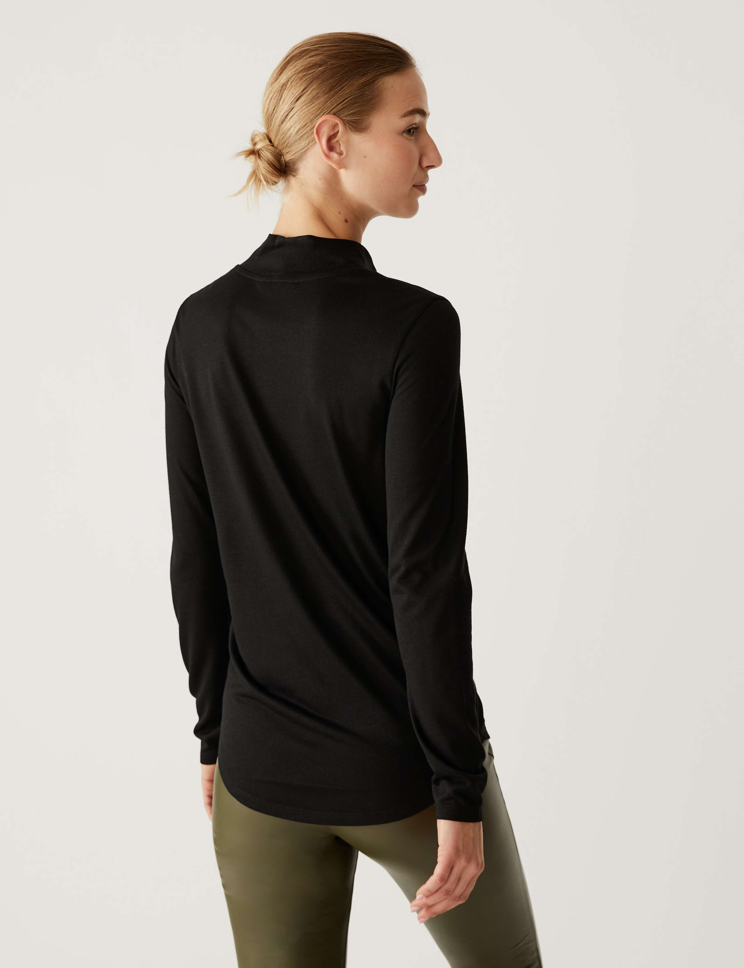 Jersey Roll Neck Relaxed Long Sleeve Top 4 of 5