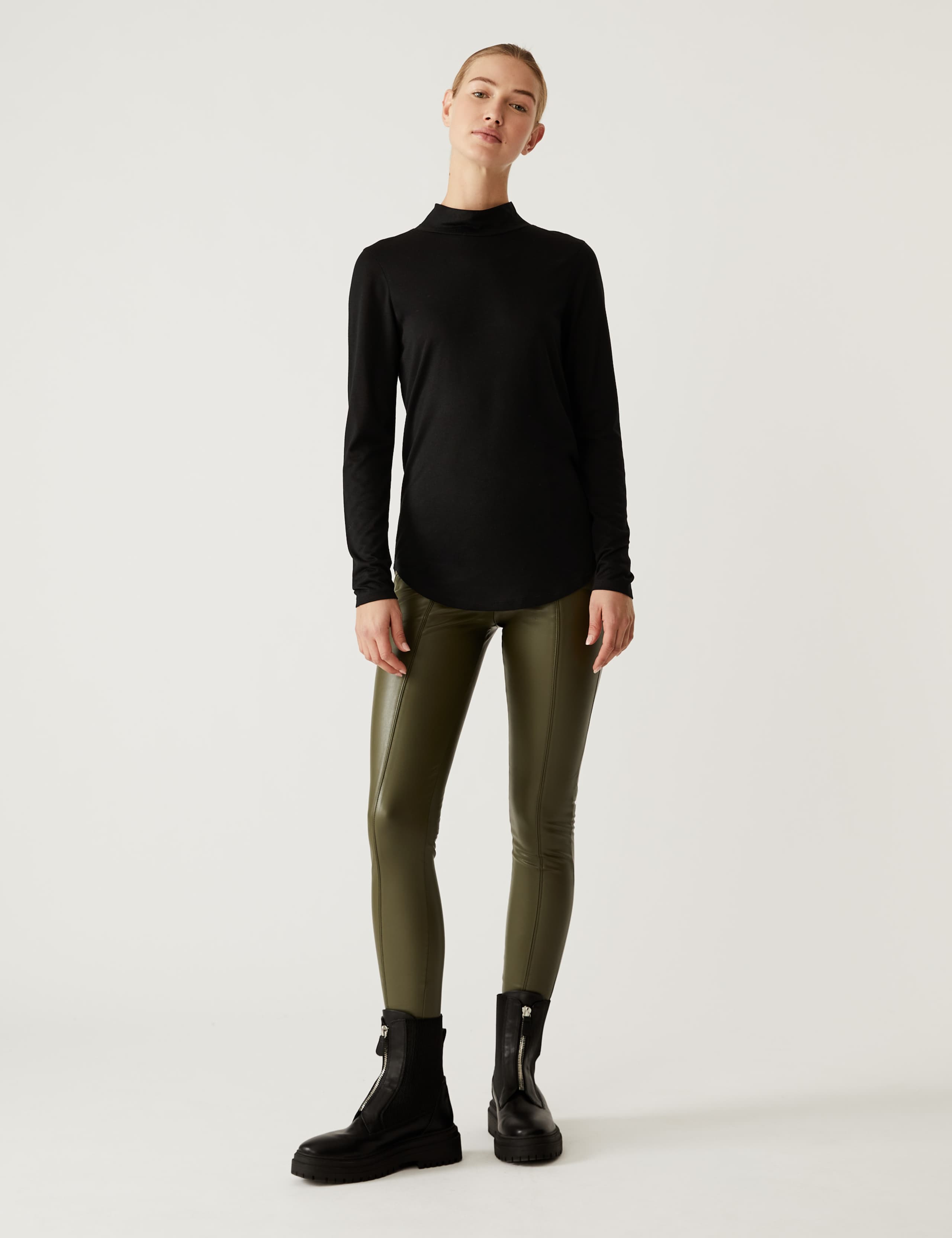 Jersey Roll Neck Relaxed Long Sleeve Top 5 of 5