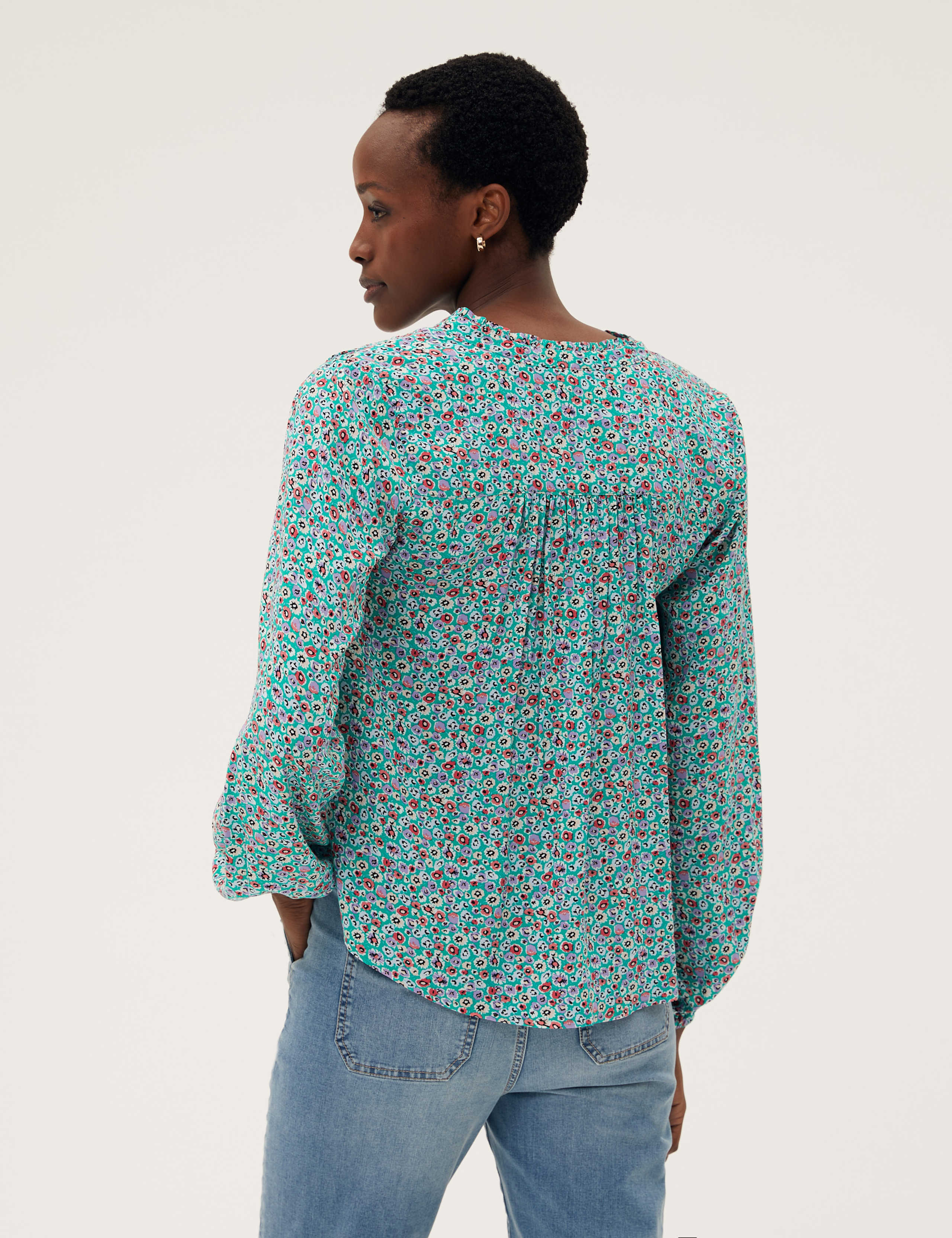 Printed Regular Fit Long Sleeve Blouse 4 of 5