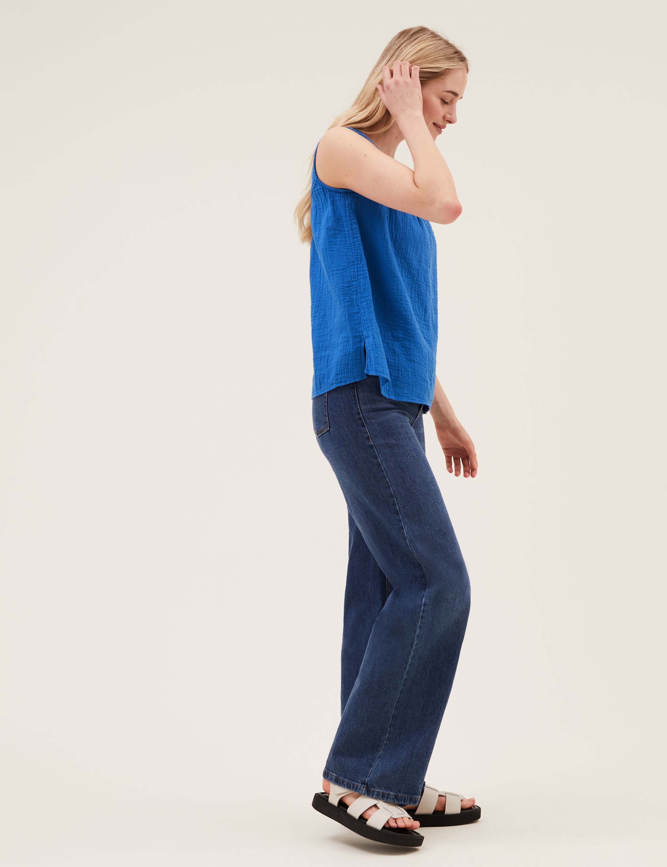 Pure Cotton Textured Regular Fit Vest Top 3 of 4