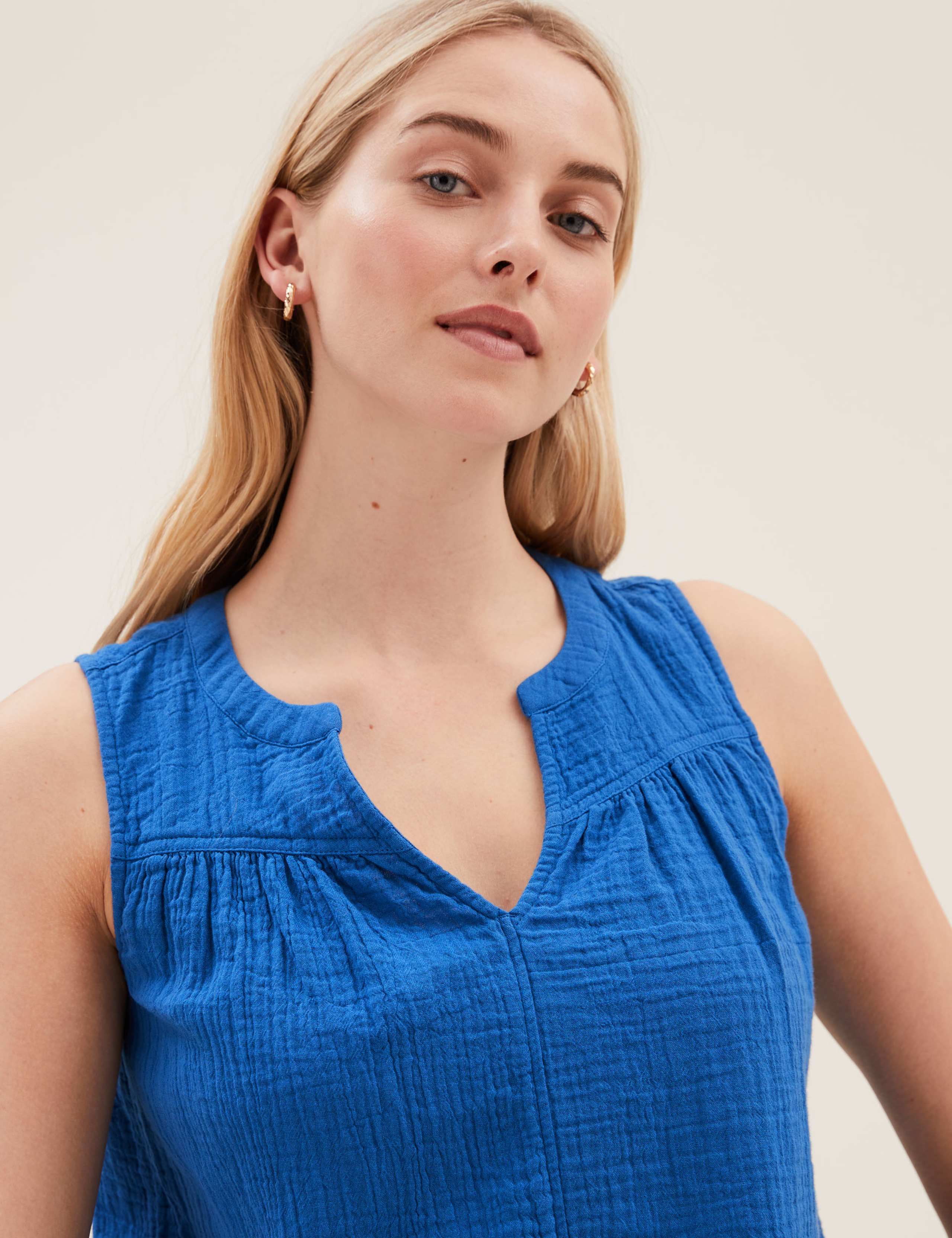 Pure Cotton Textured Regular Fit Vest Top 4 of 4