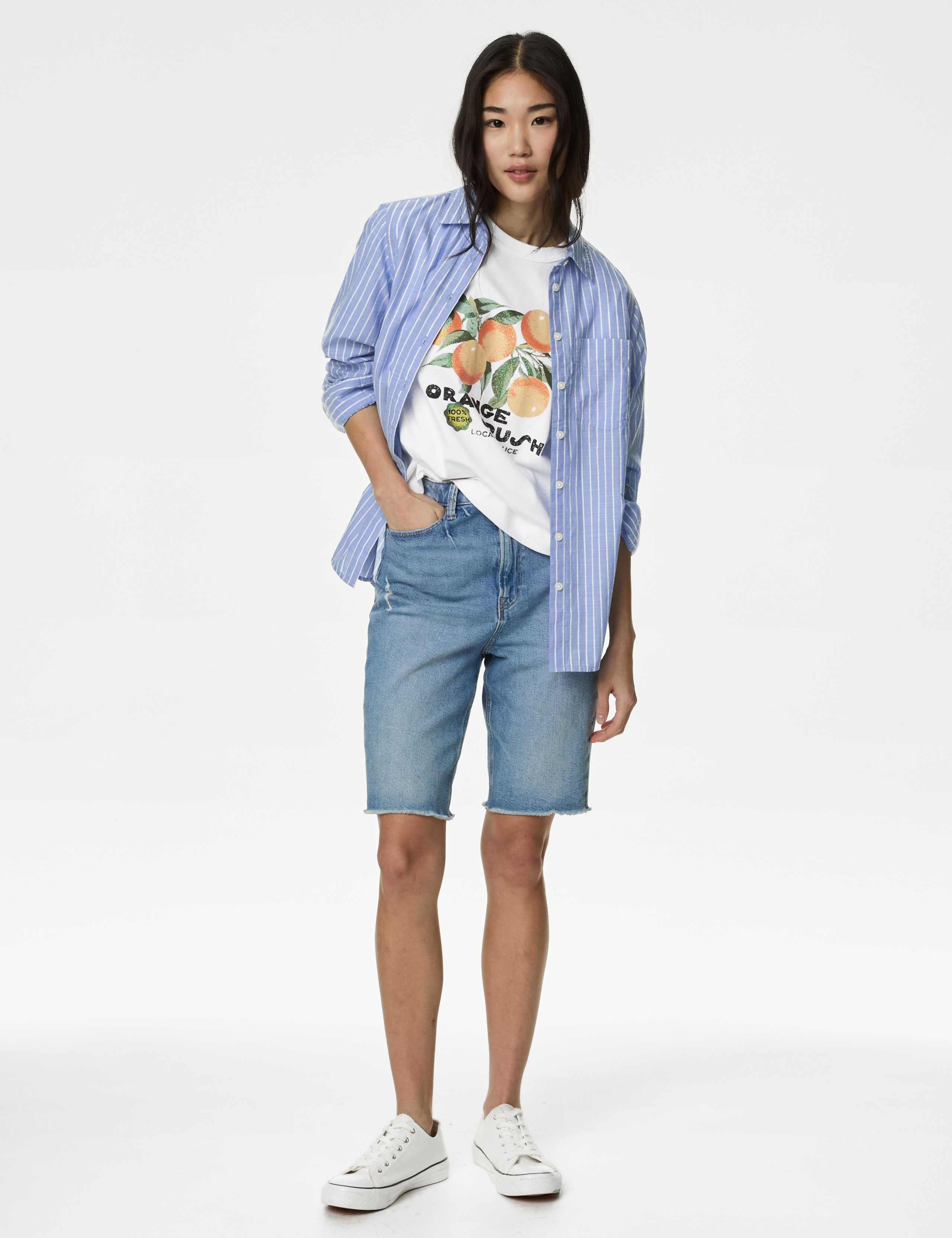Pure Cotton Printed Oversized T-Shirt 1 of 6