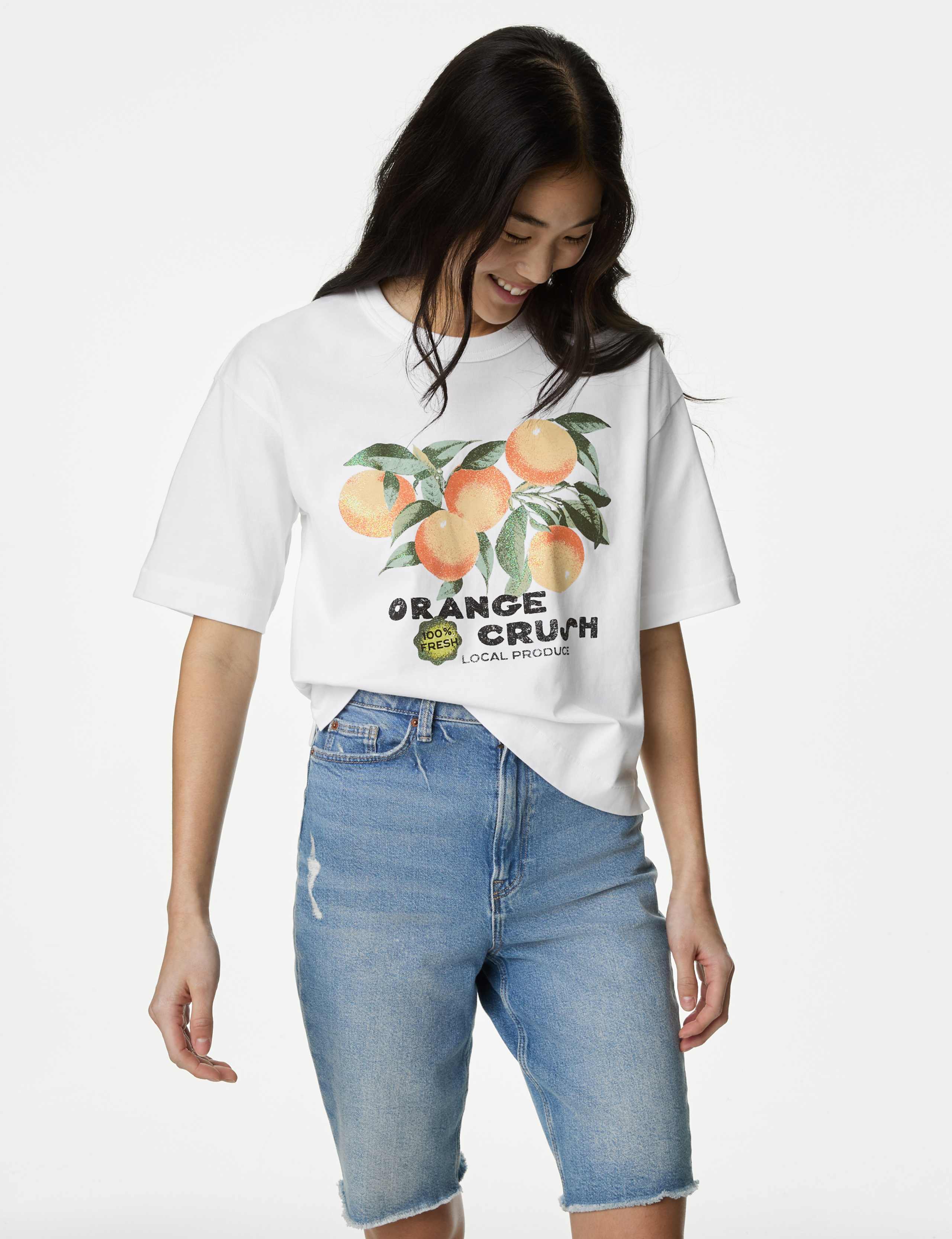 Pure Cotton Printed Oversized T-Shirt 3 of 6