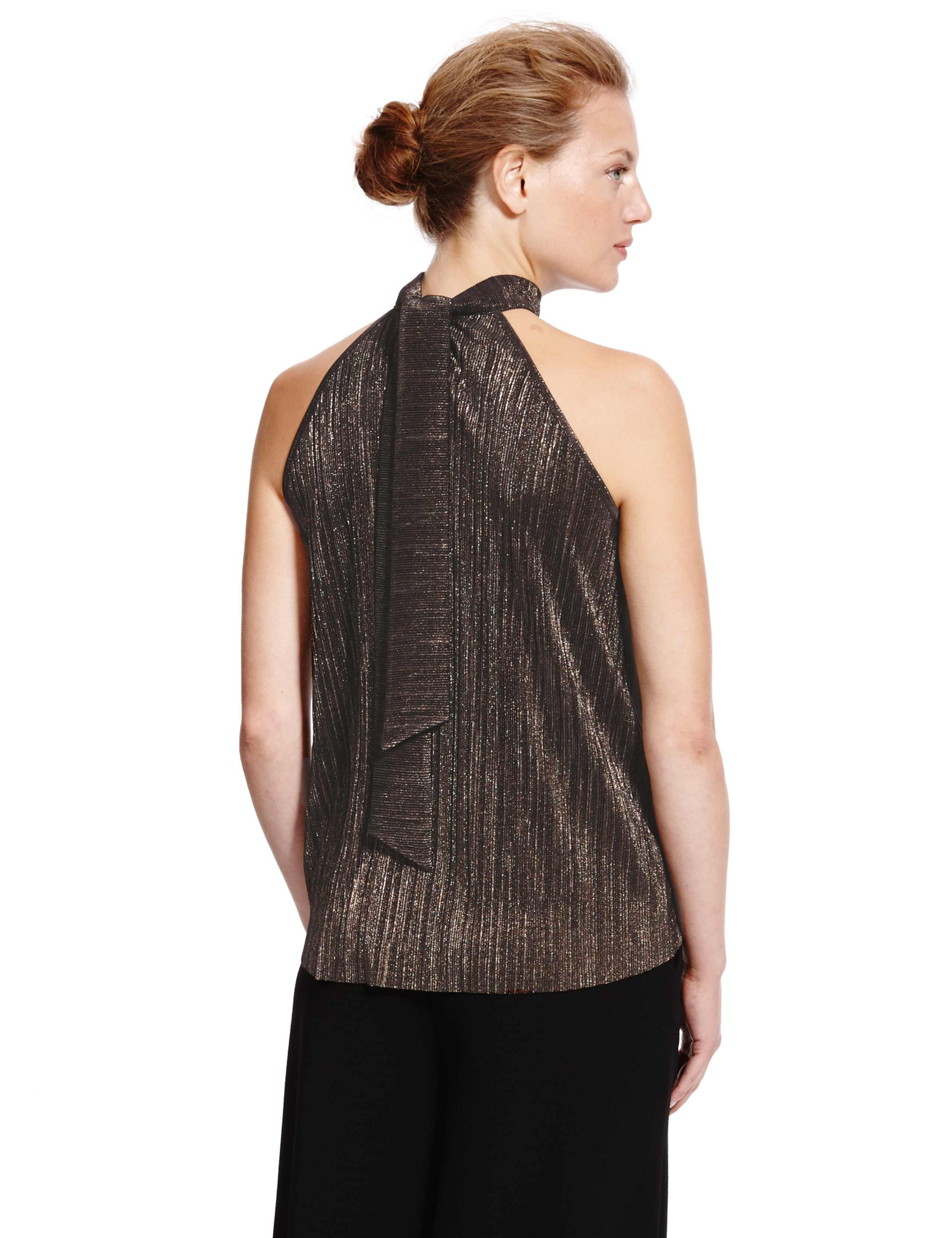 Metallic Effect Halter Neck Top 4 of 4