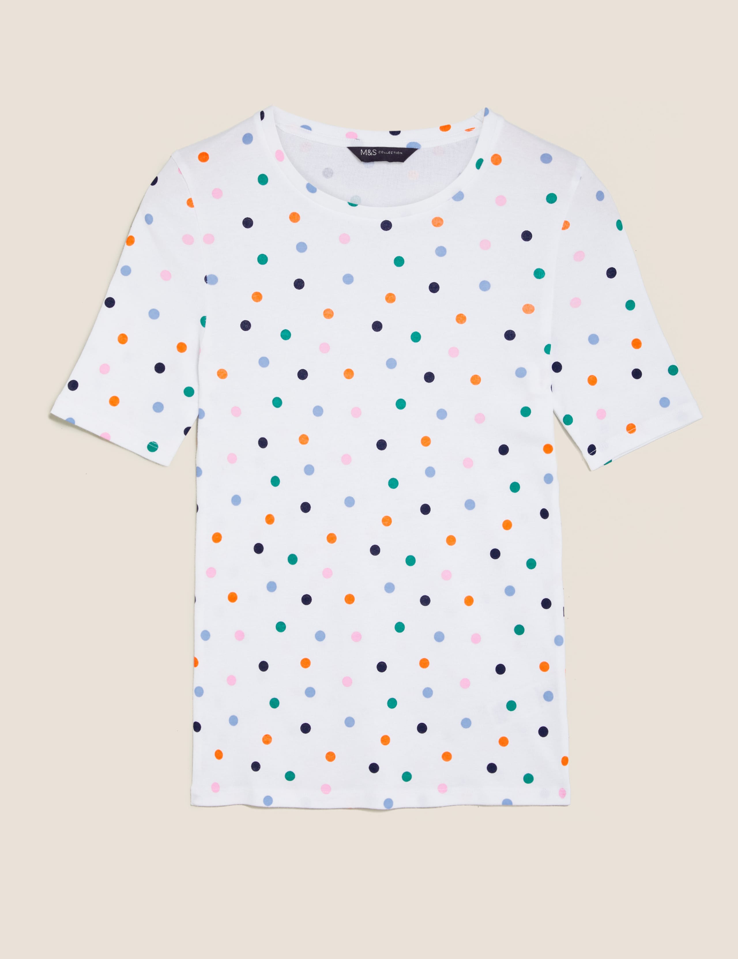 Pure Cotton Polka Dot  Regular Fit T-Shirt 2 of 4
