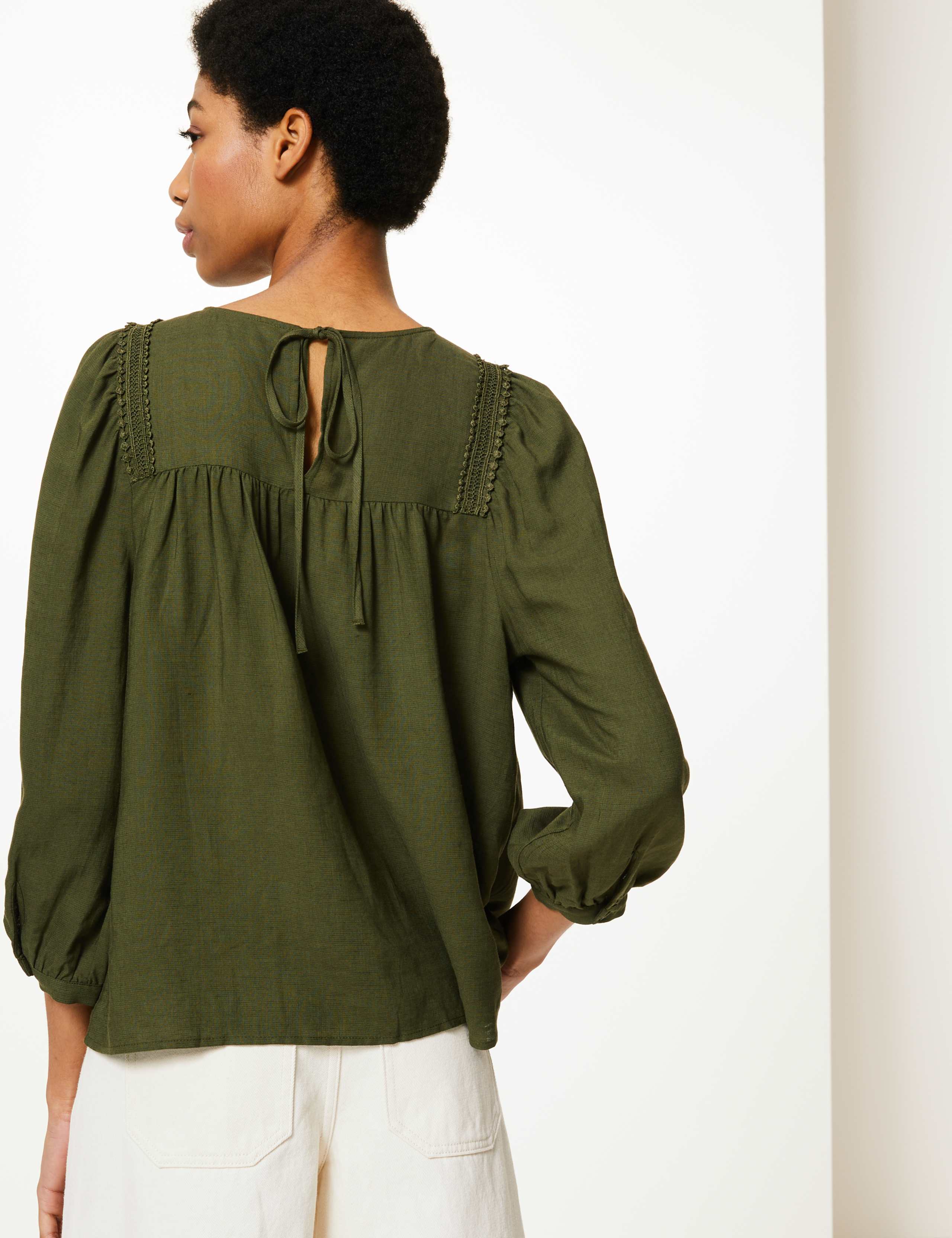 Lace Blouse with Linen 4 of 4