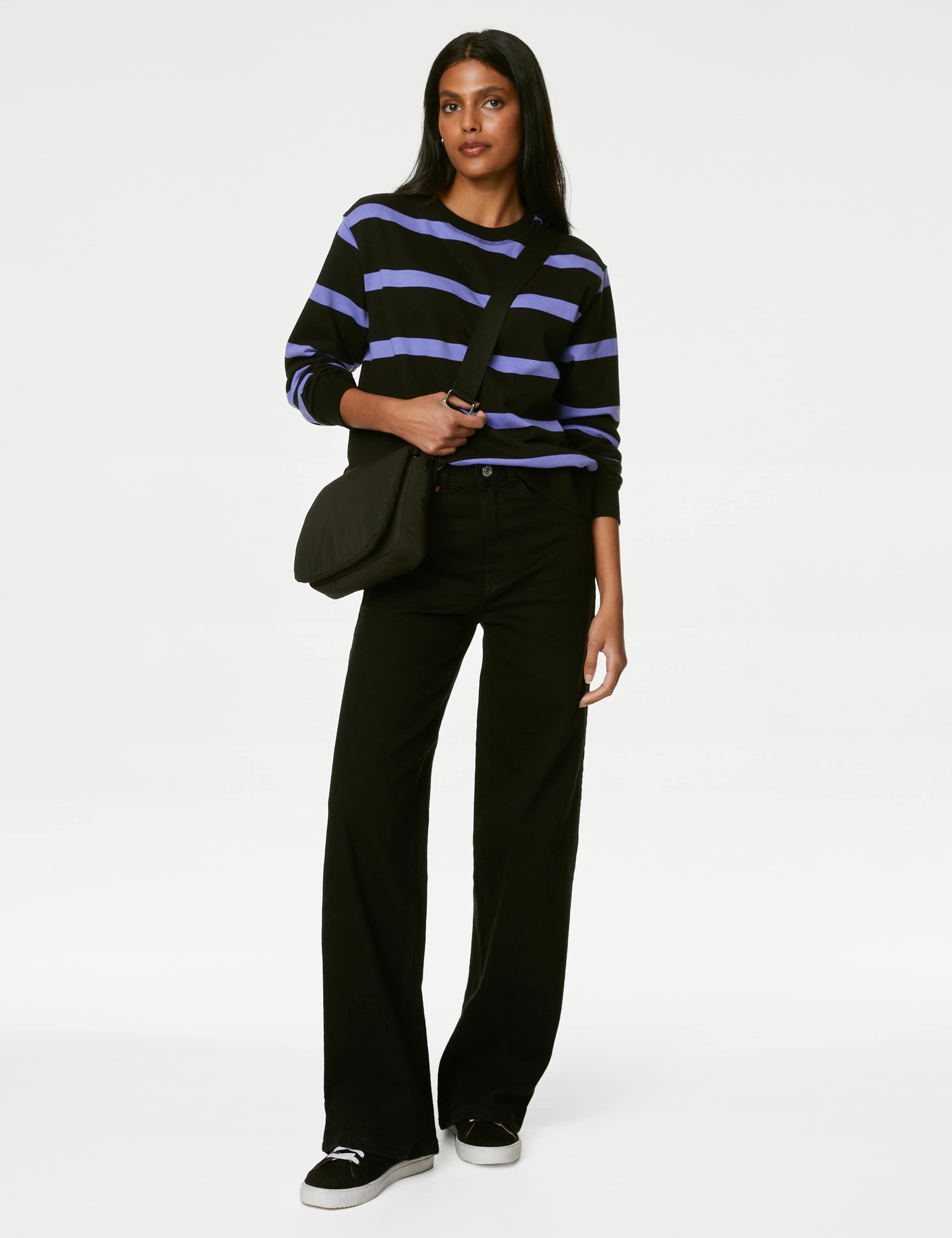 Cotton Rich Striped Sweatshirt 1 of 5