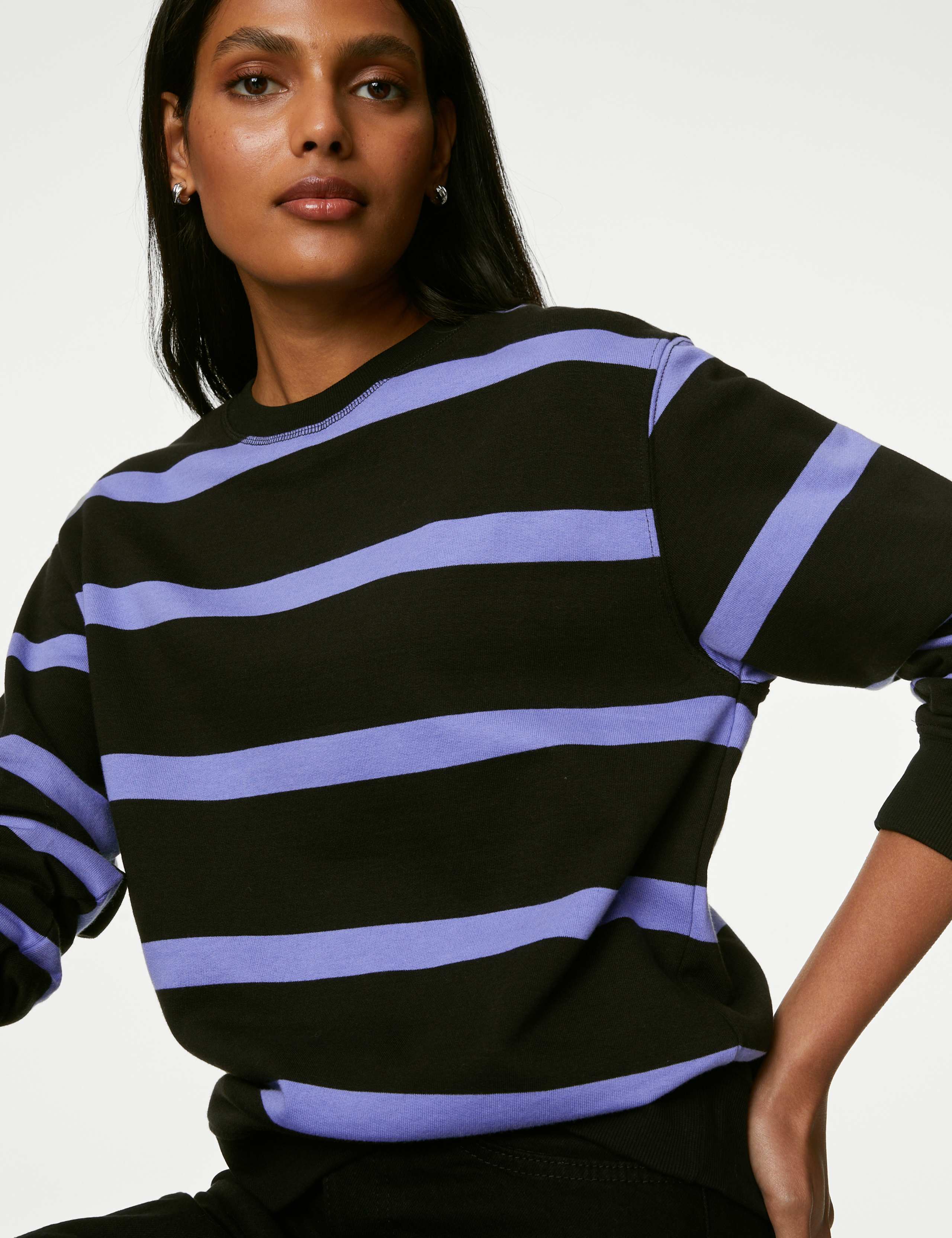 Cotton Rich Striped Sweatshirt 3 of 5