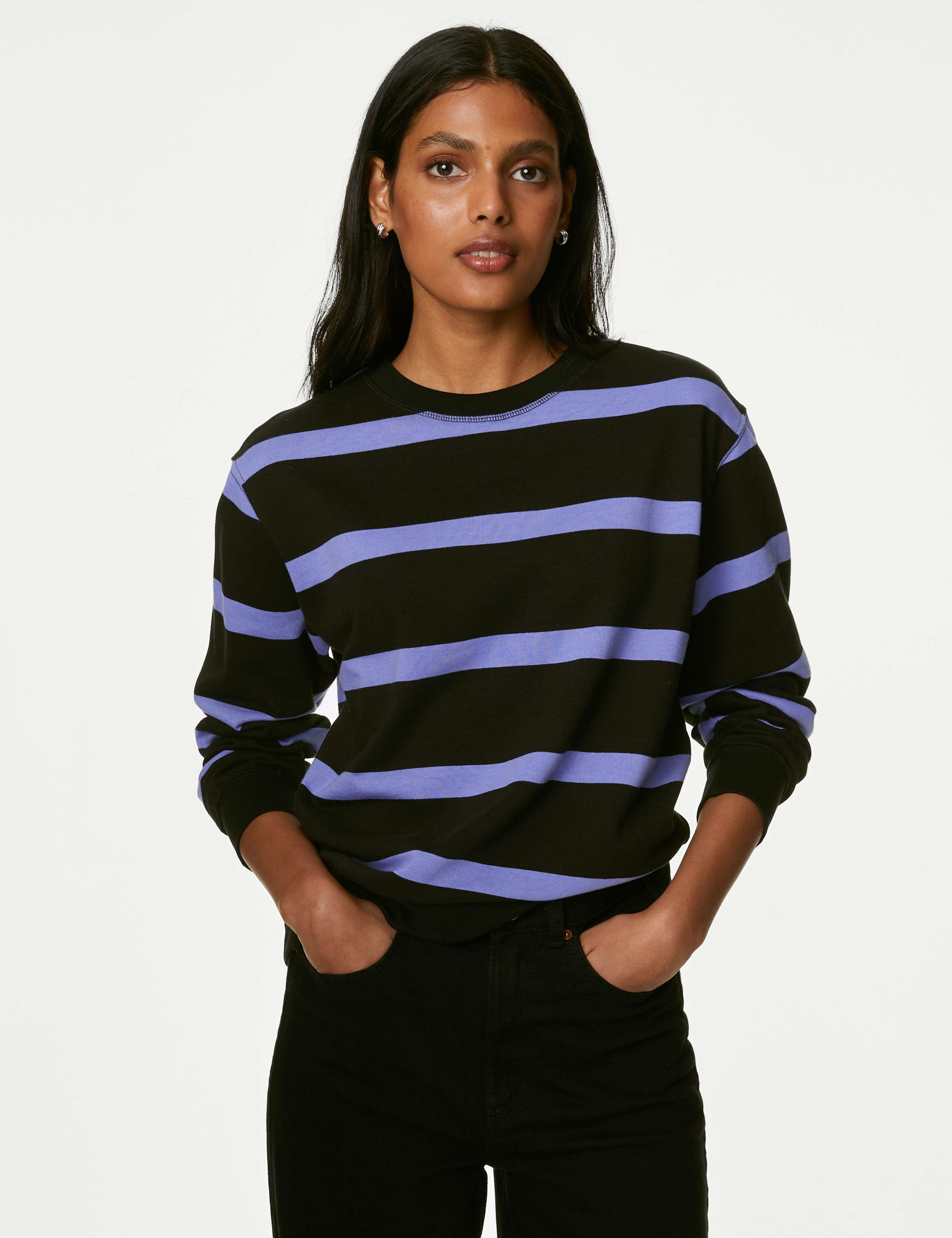 Cotton Rich Striped Sweatshirt 4 of 5