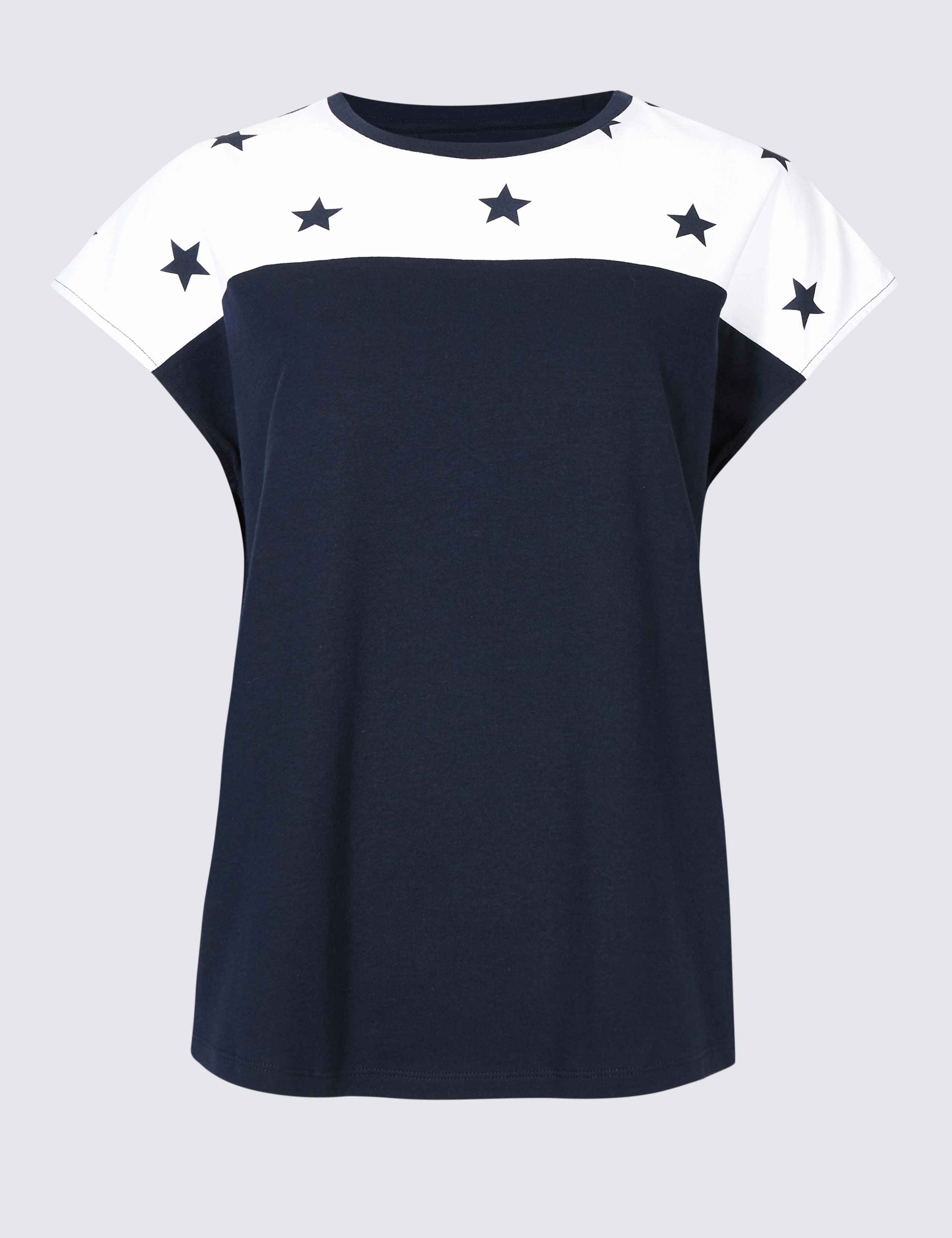 Pure Cotton Star Print Short Sleeve T-Shirt 2 of 4