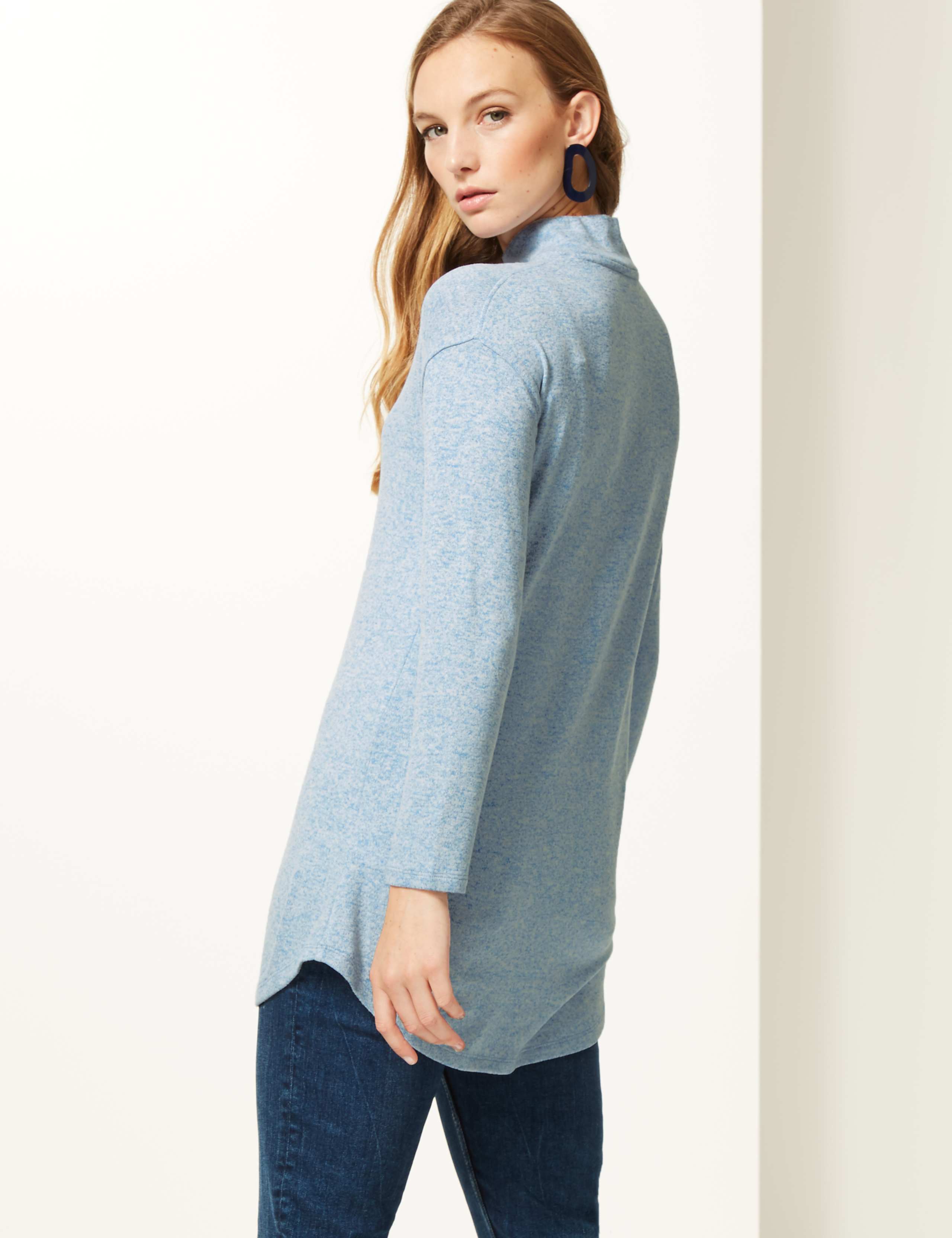 Textured Longline Long Sleeve Top 2 of 3