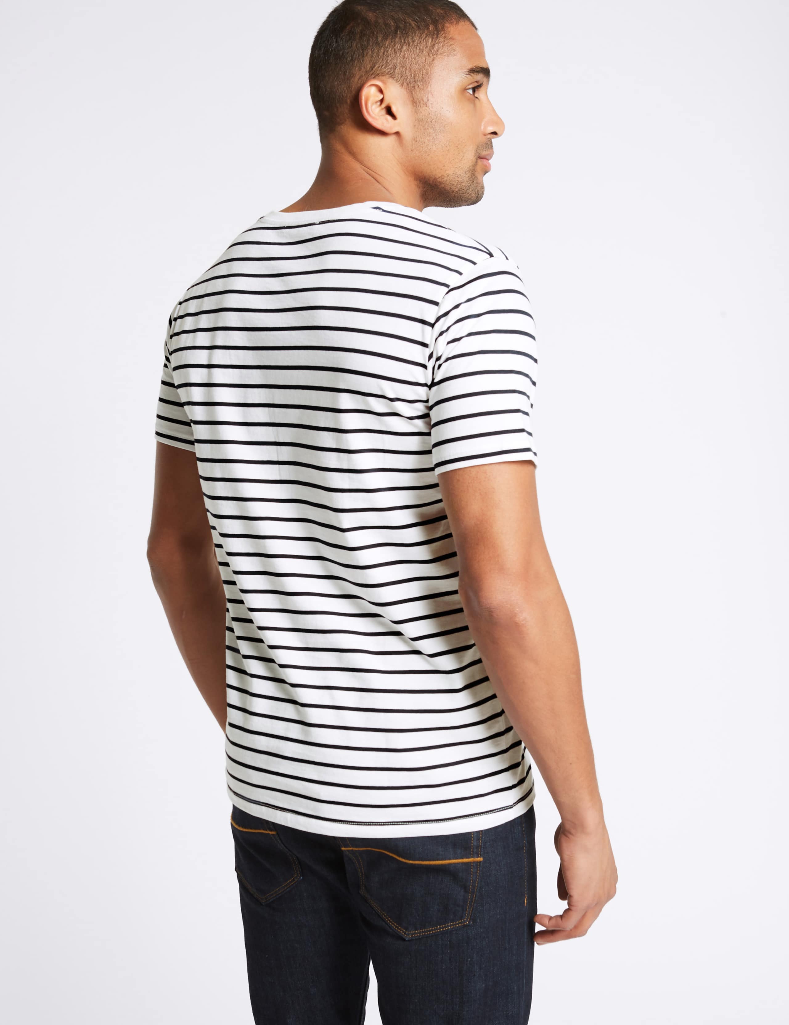 Unisex Pure Cotton Charity Striped Slogan T-Shirt 7 of 7