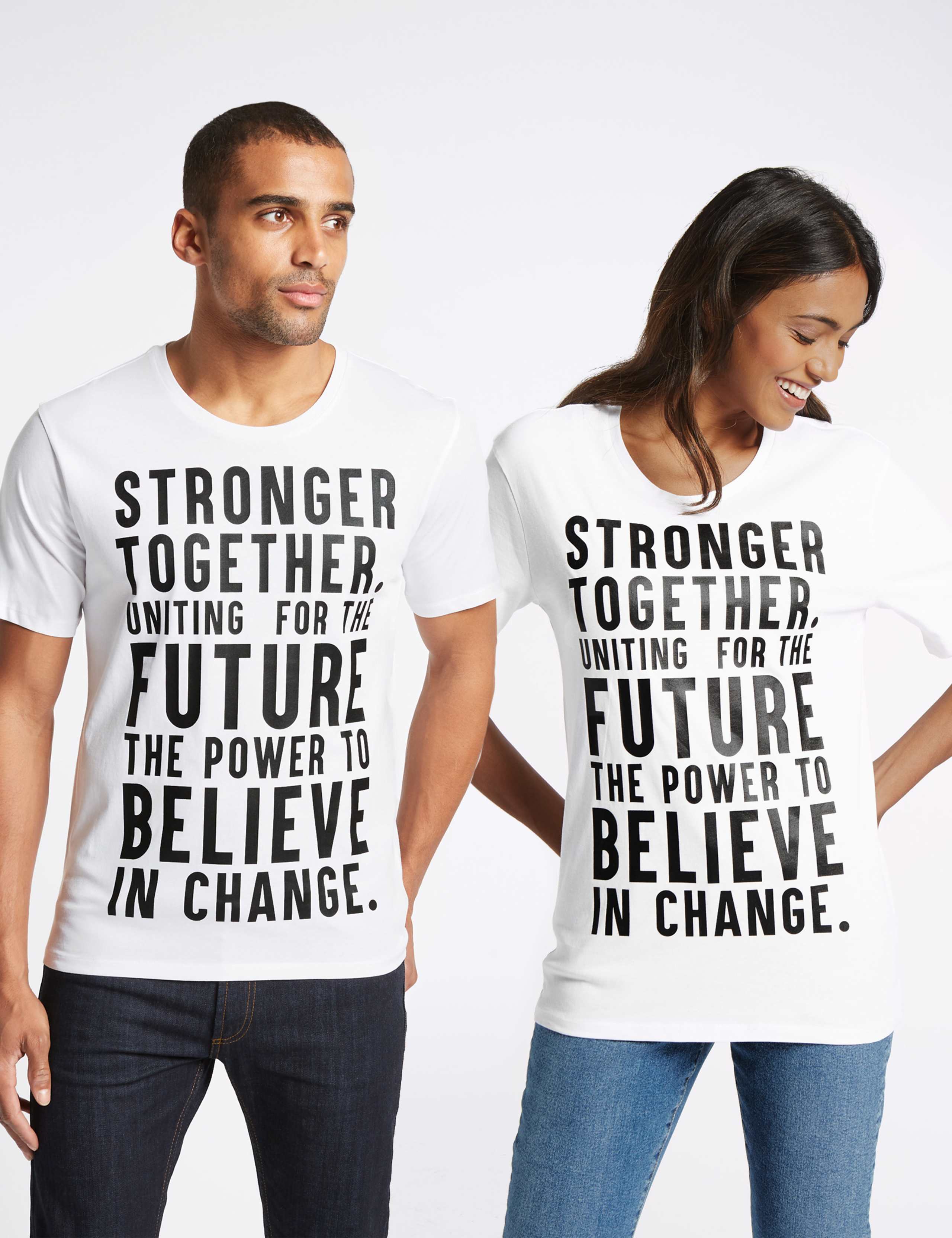 Unisex Pure Cotton Charity Slogan Short Sleeve T-Shirt 1 of 7