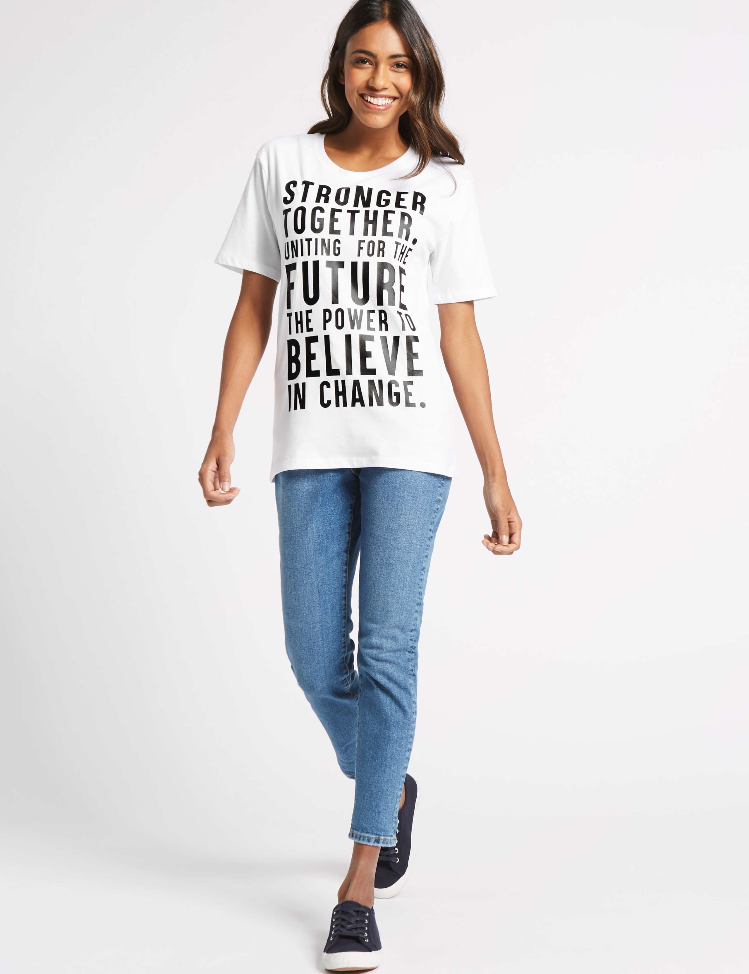 Unisex Pure Cotton Charity Slogan Short Sleeve T-Shirt 4 of 7