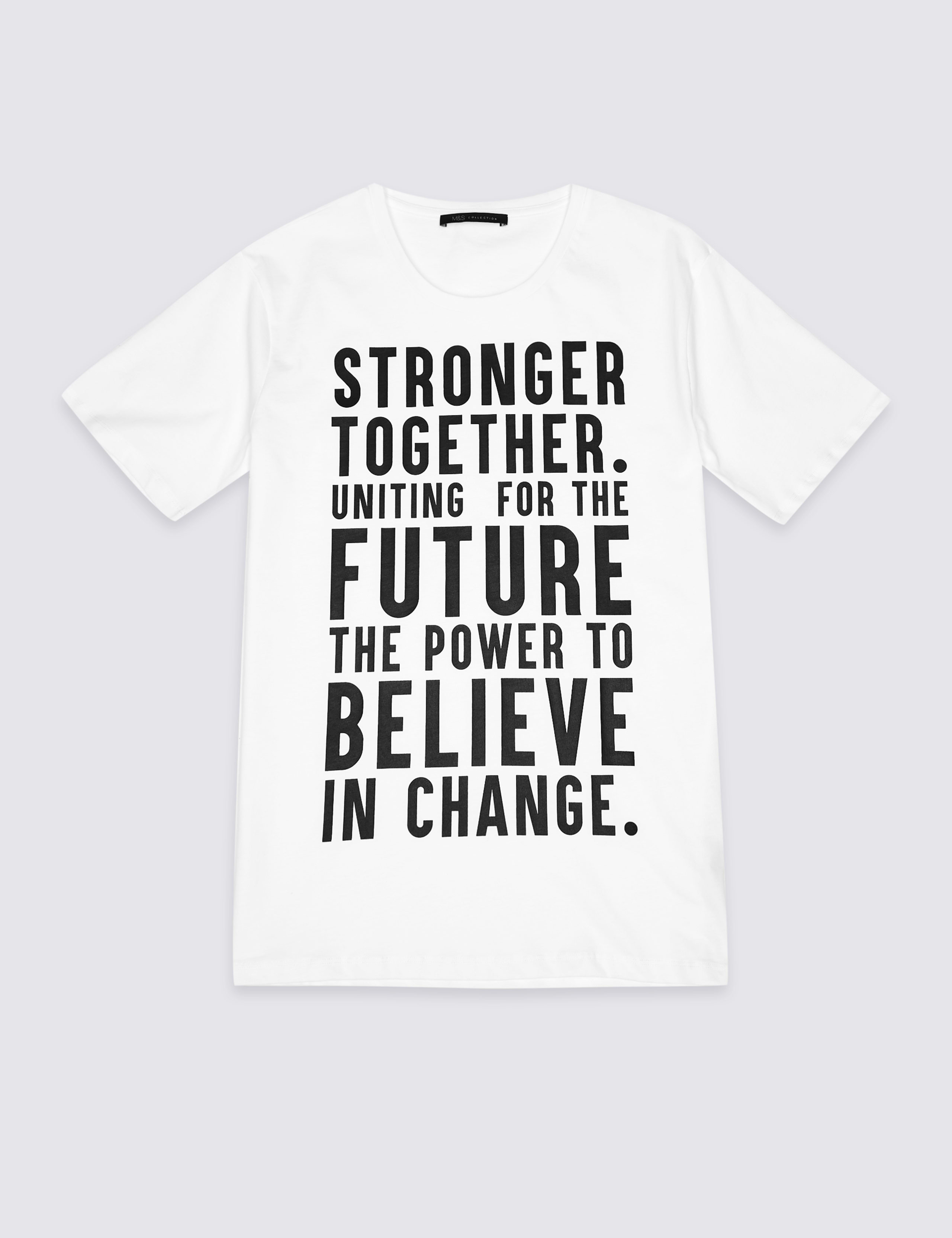 Unisex Pure Cotton Charity Slogan Short Sleeve T-Shirt 2 of 7