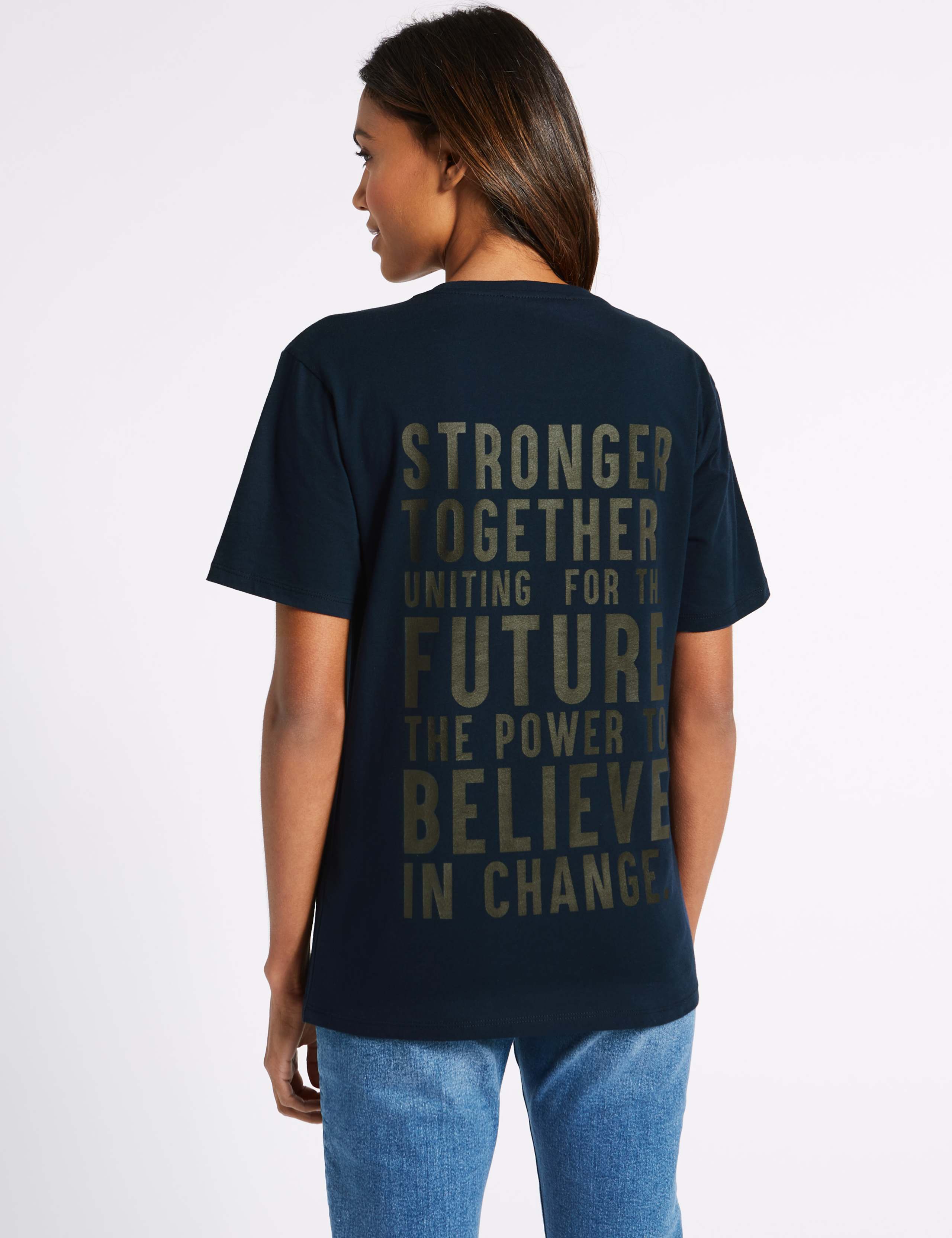 Unisex Pure Cotton Charity Slogan Short Sleeve T-Shirt 6 of 7